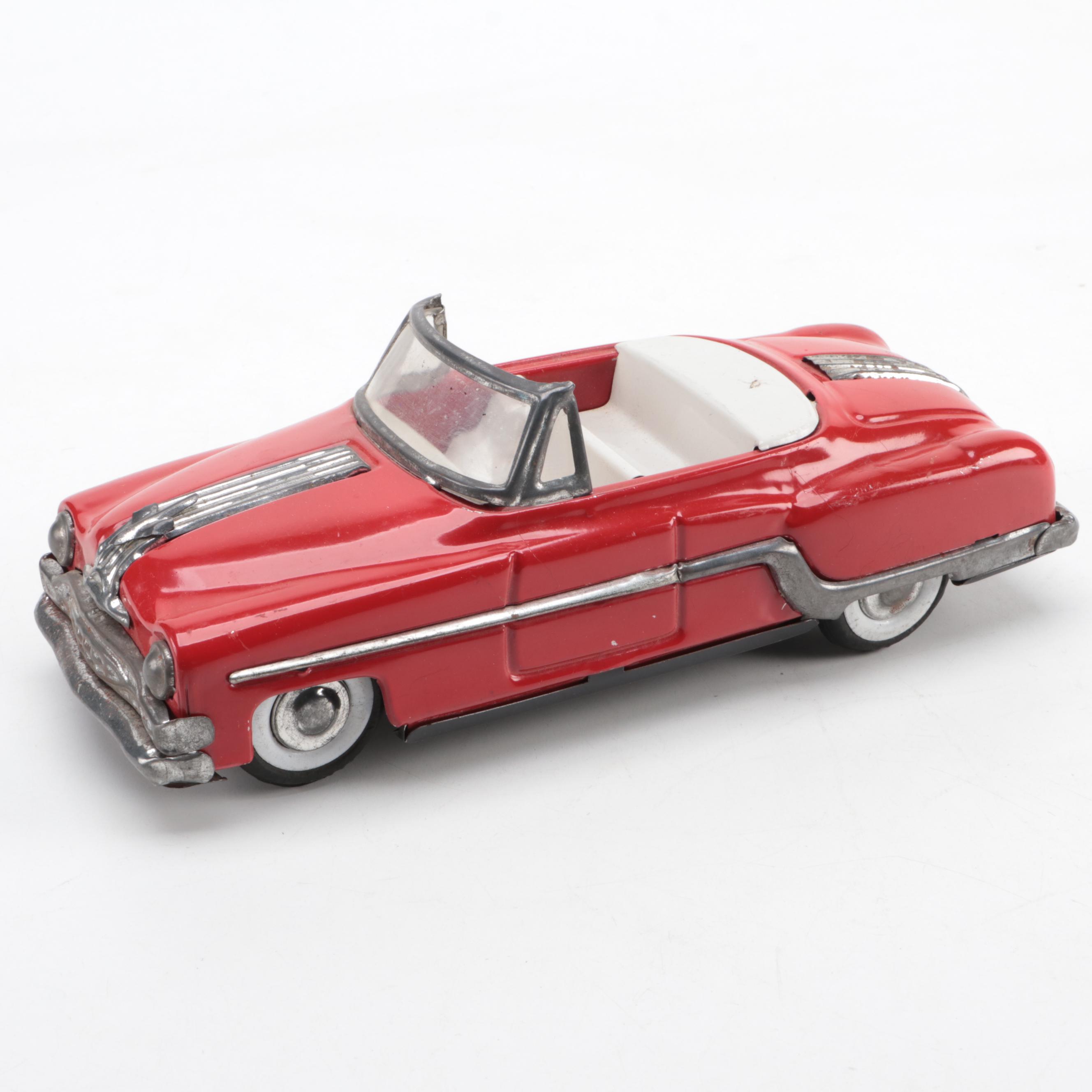 CH-47 Chinook Helicopter with Red Jaguar Convertible and Friction Car, Vintage