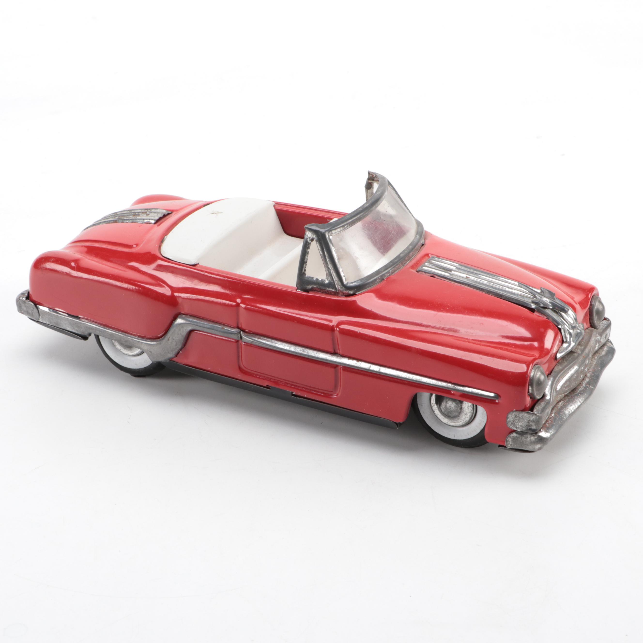 CH-47 Chinook Helicopter with Red Jaguar Convertible and Friction Car, Vintage