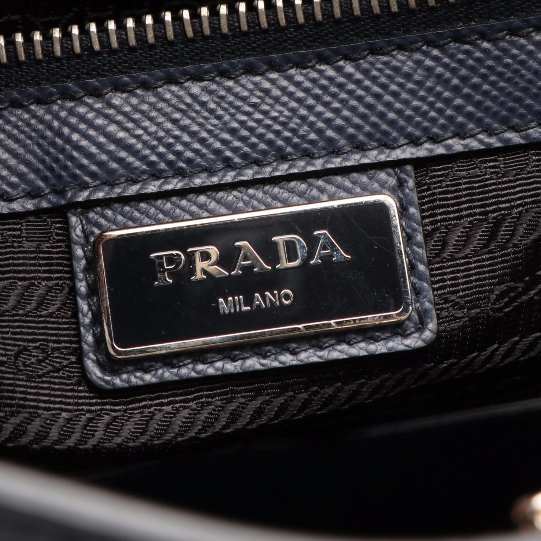Prada Large Saffiano Travel Tote in Navy Leather