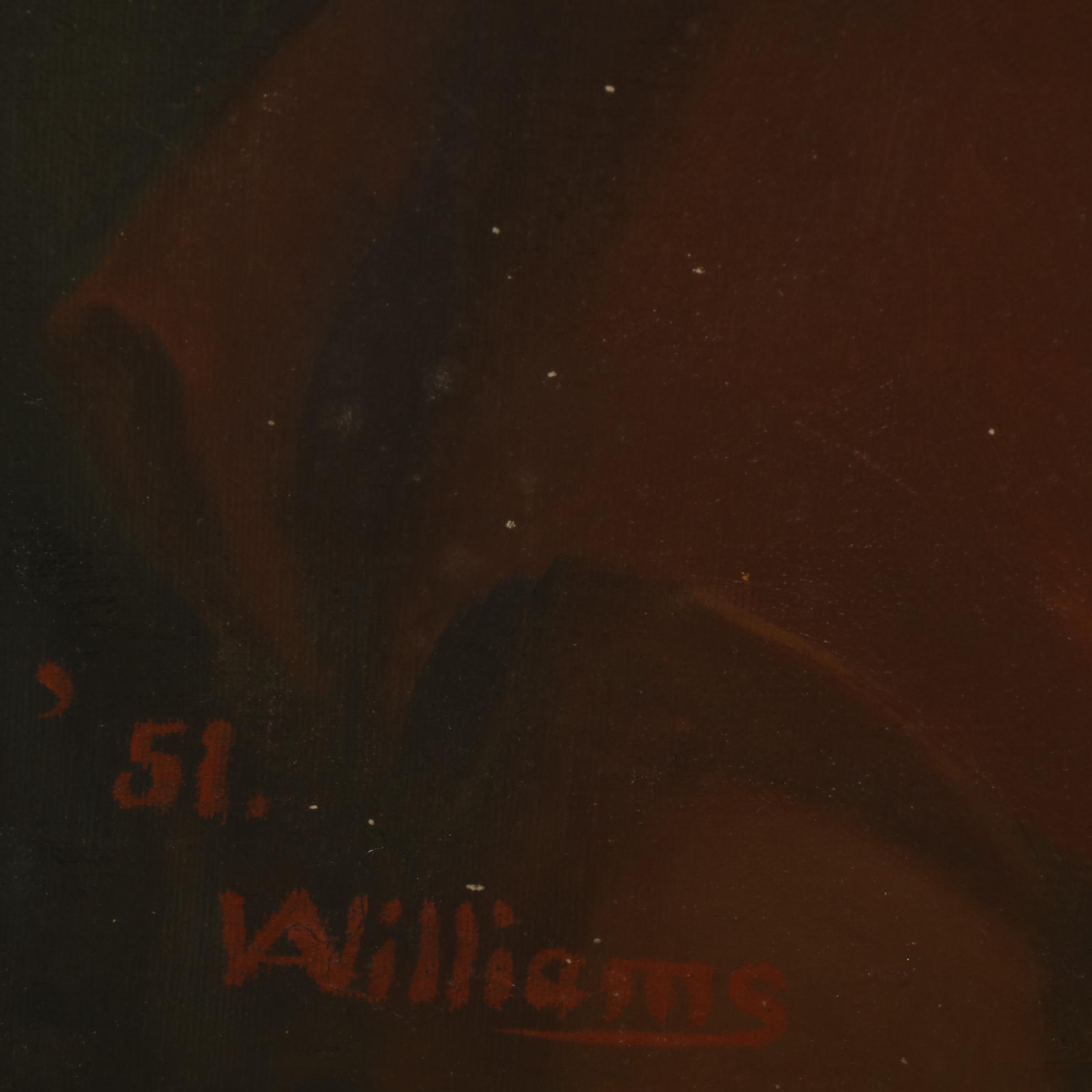 American School Portrait Oil Painting of Sitting Woman, 1951