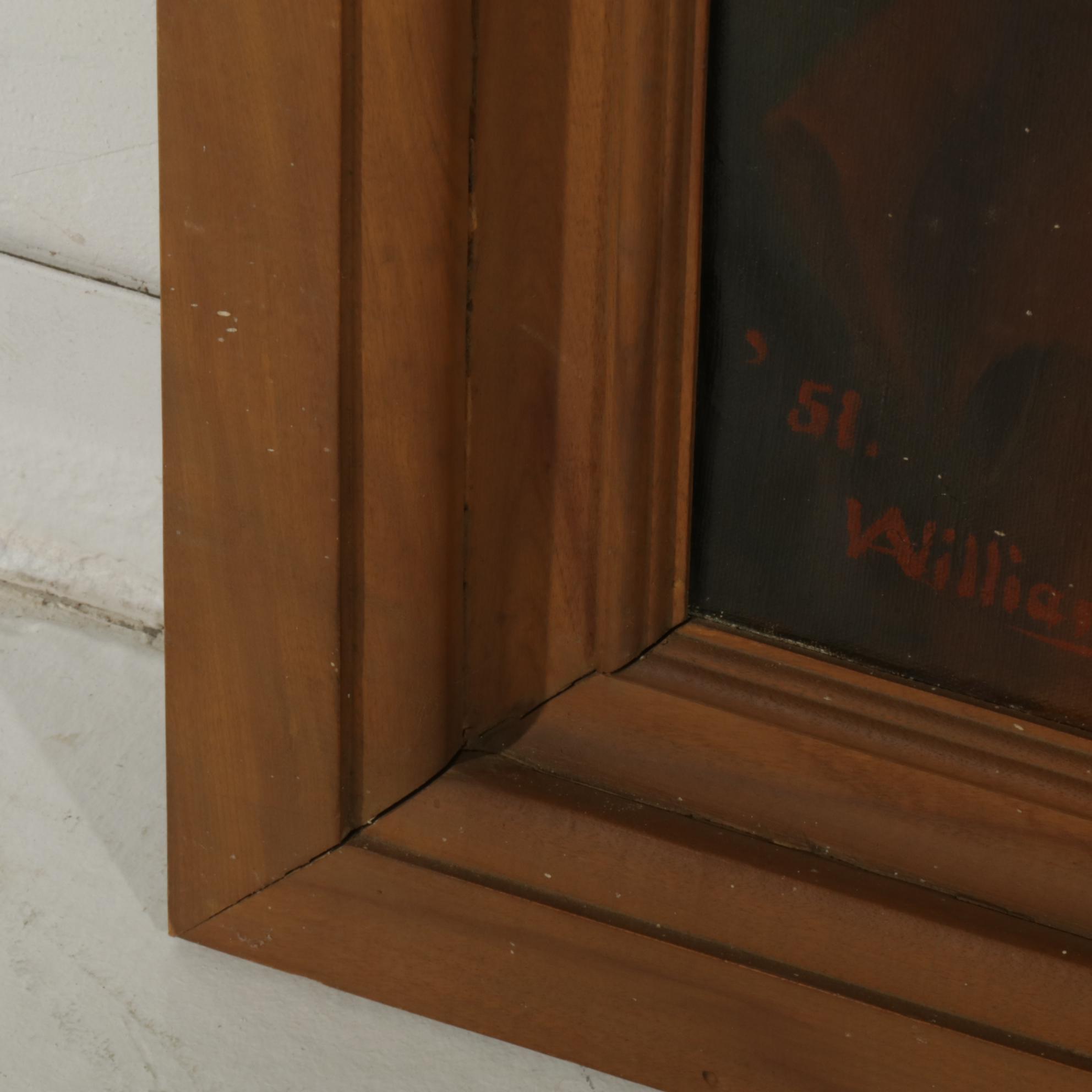 American School Portrait Oil Painting of Sitting Woman, 1951