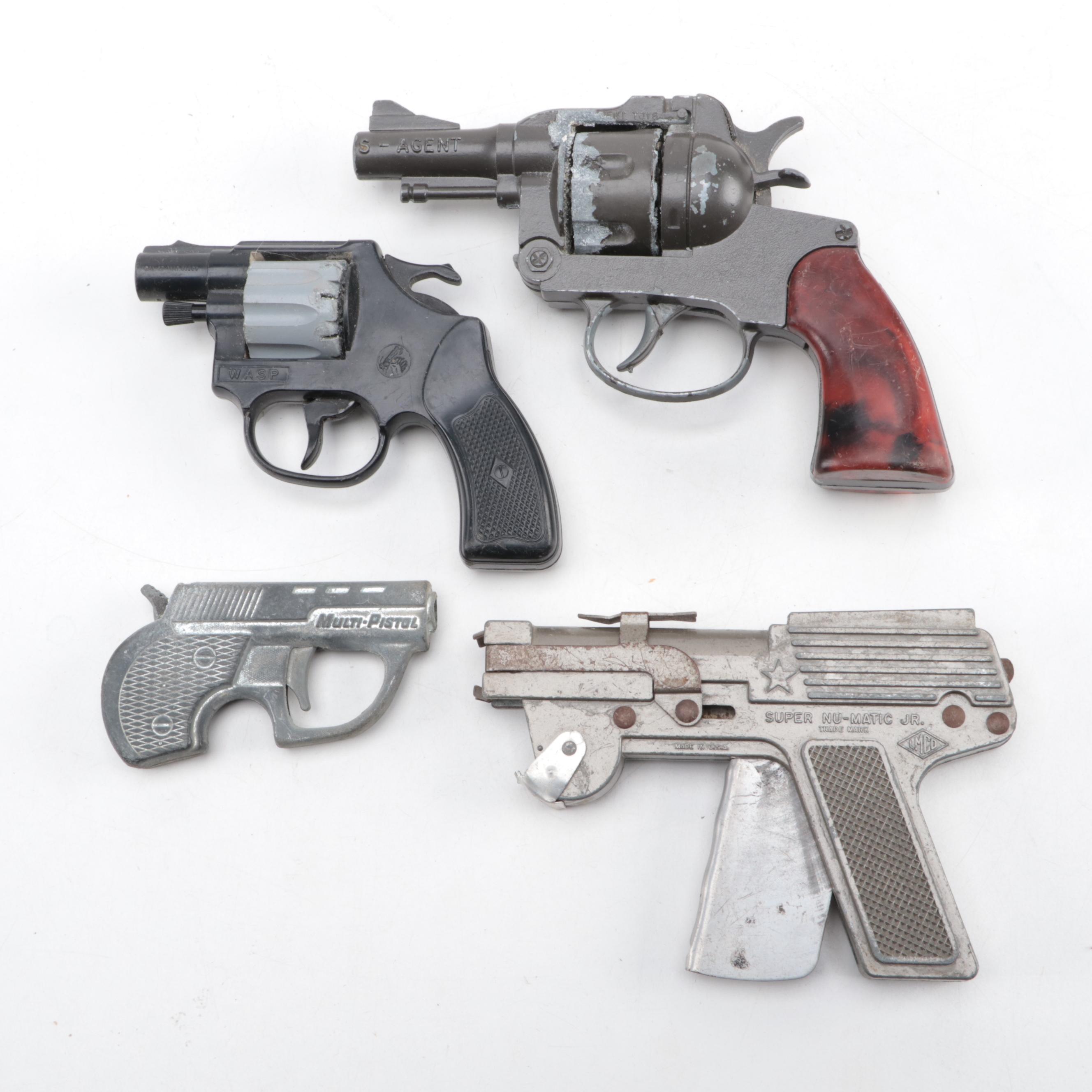 LMCO Super Nu-Matic Jr. Cap Gun, WASP Snub Nose Revolver Cap Gun & Caps