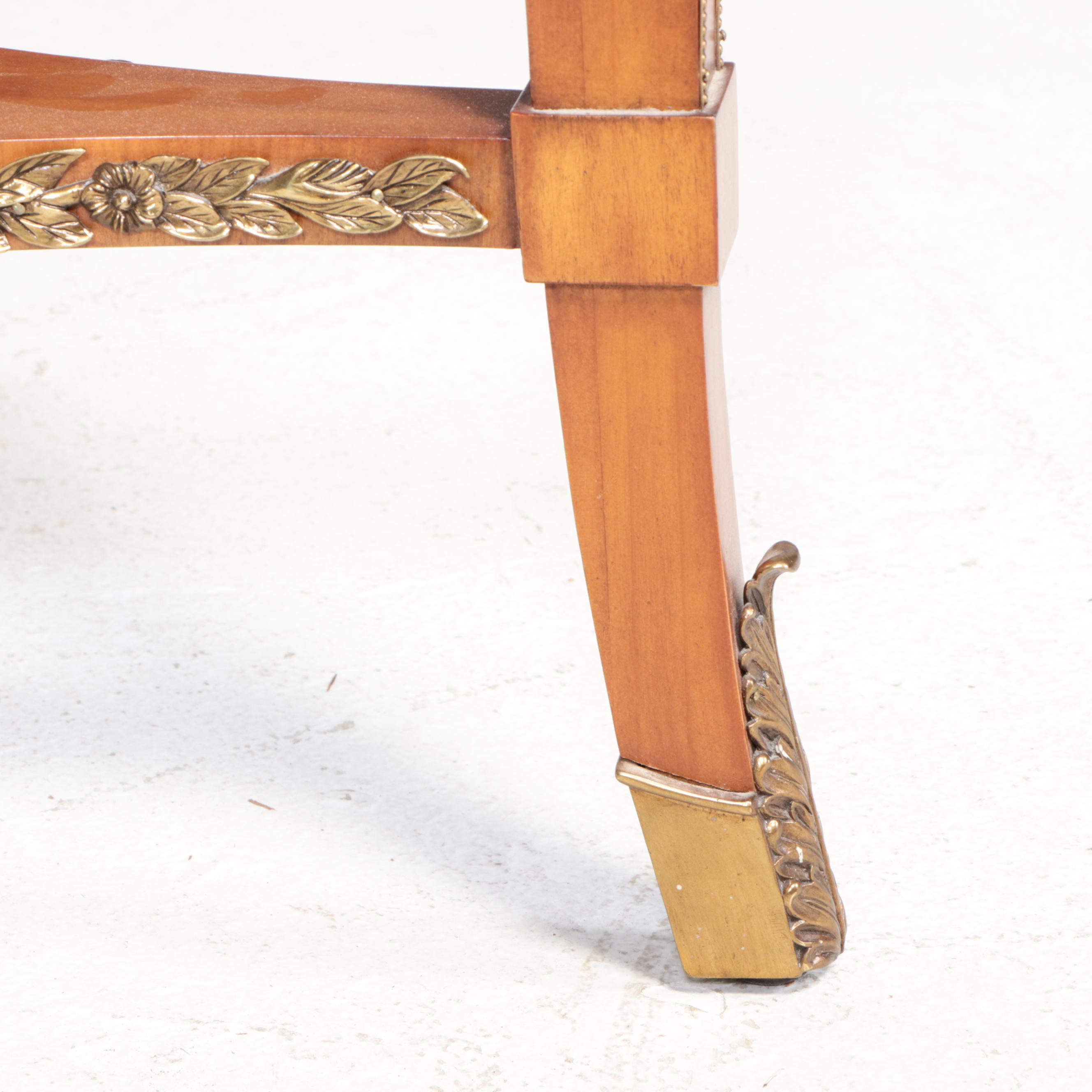 Maitland-Smith Empire Style Gilt Brass-Mounted and Marquetry Guéridon