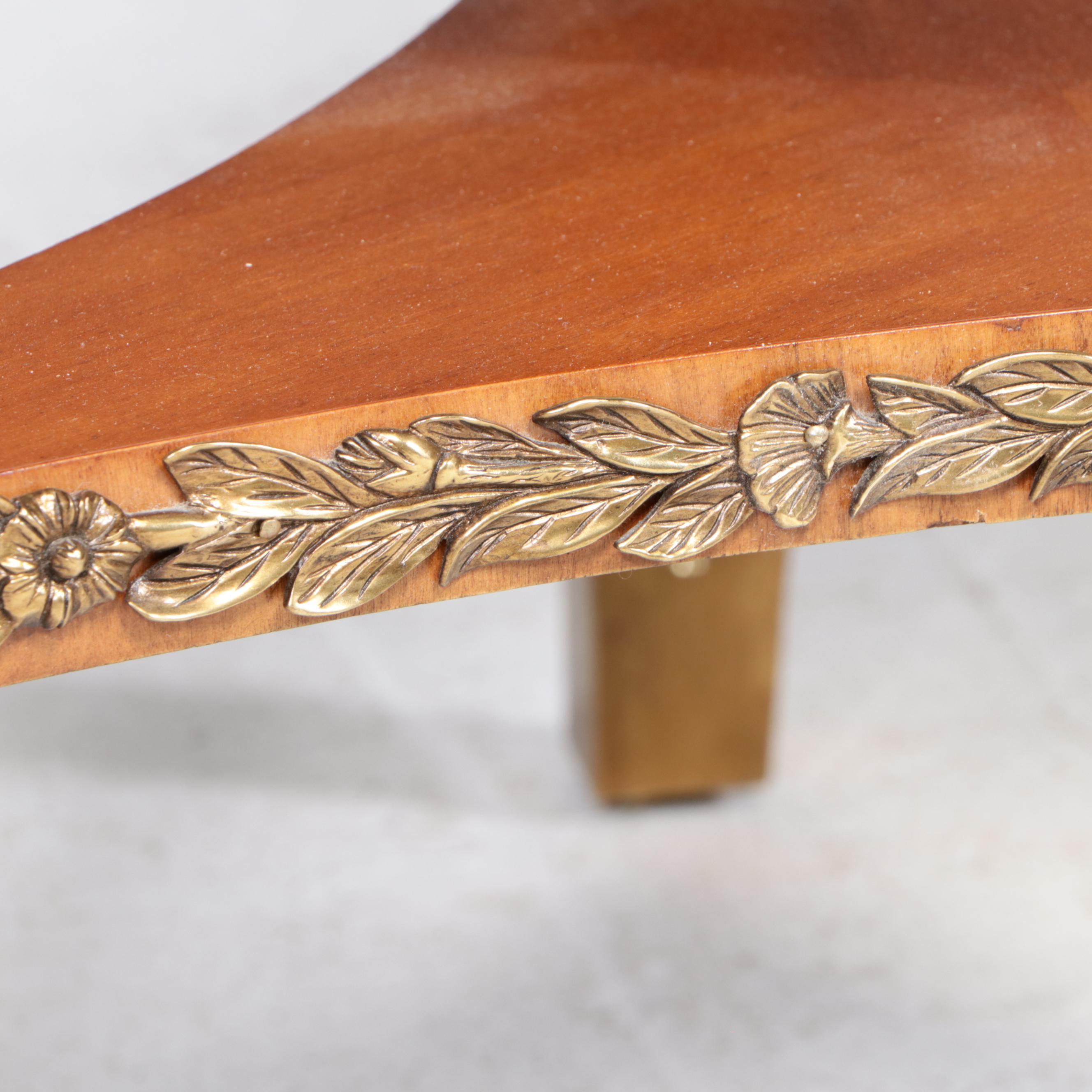 Maitland-Smith Empire Style Gilt Brass-Mounted and Marquetry Guéridon