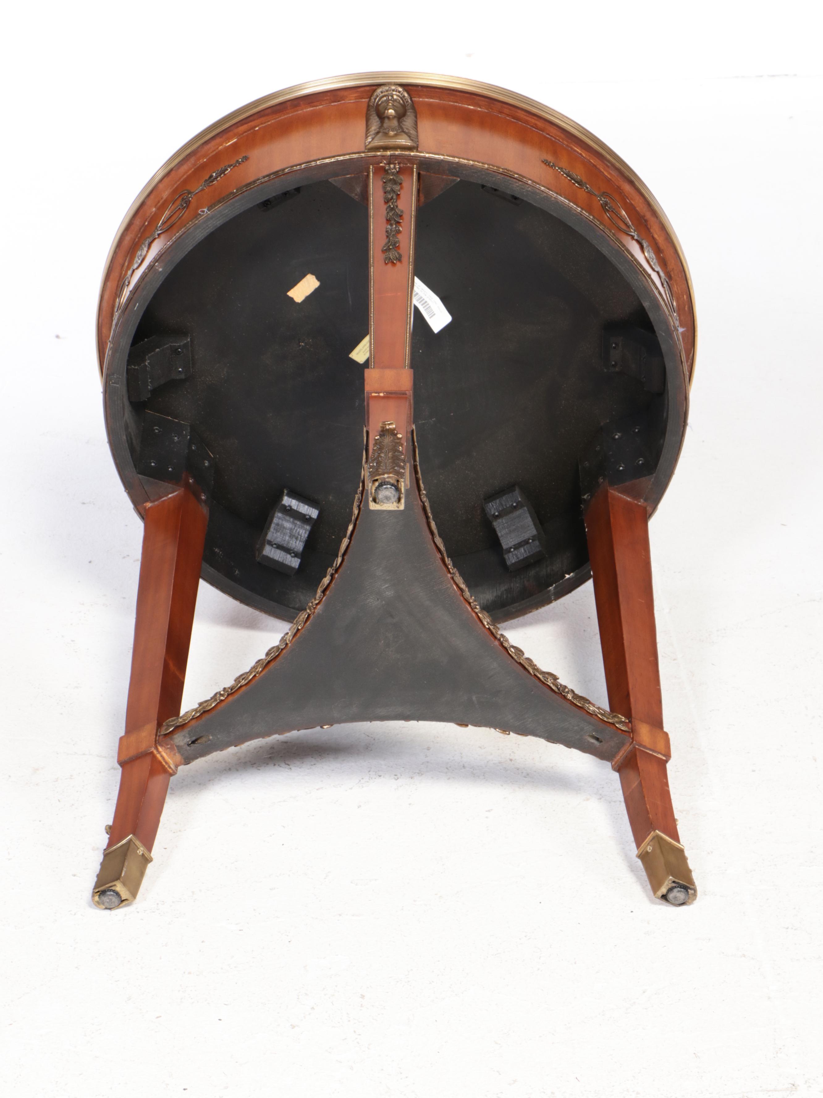 Maitland-Smith Empire Style Gilt Brass-Mounted and Marquetry Guéridon