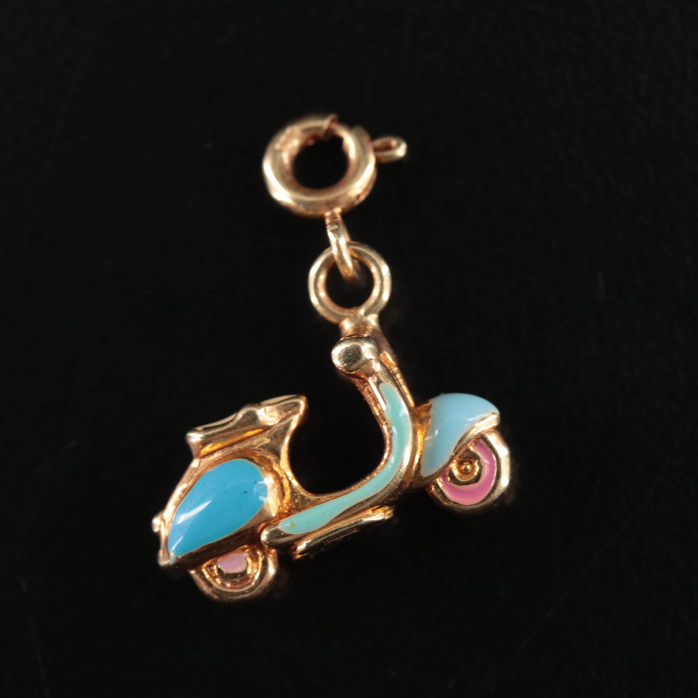 14K Motor Scooter Pendant