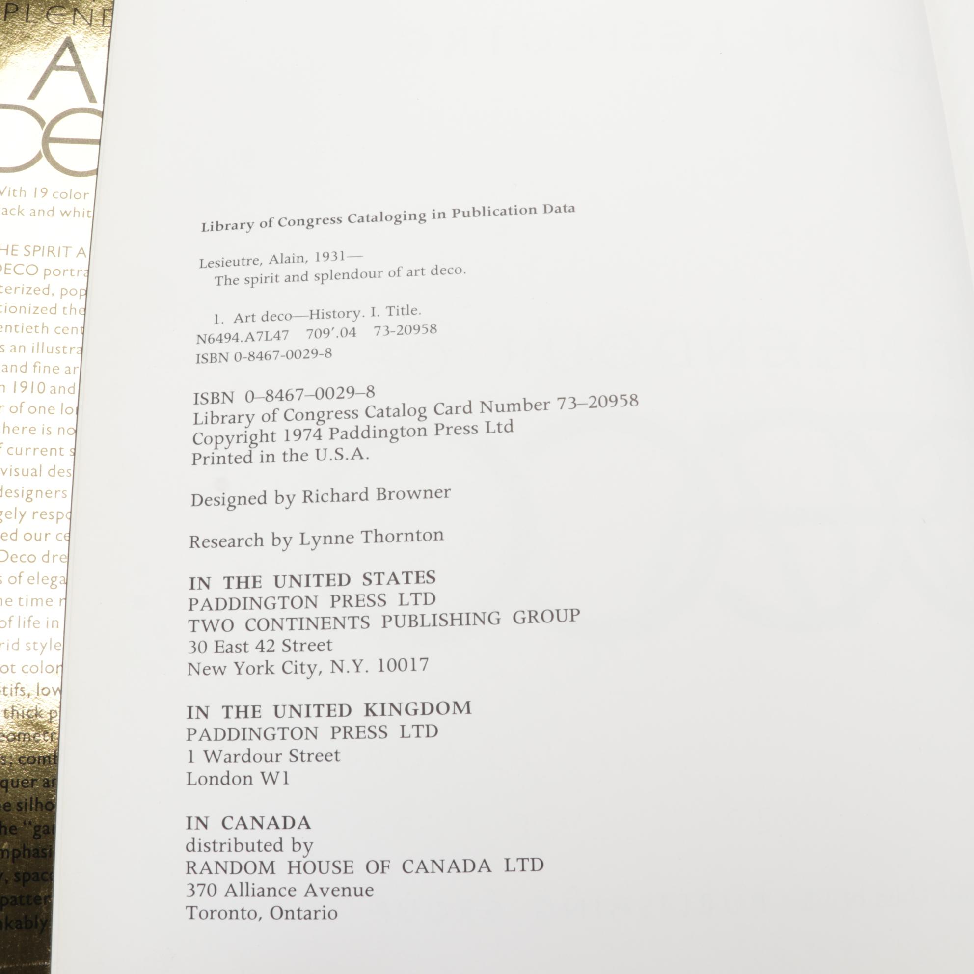 Art Deco and Art Nouveau History and Art Reference Books