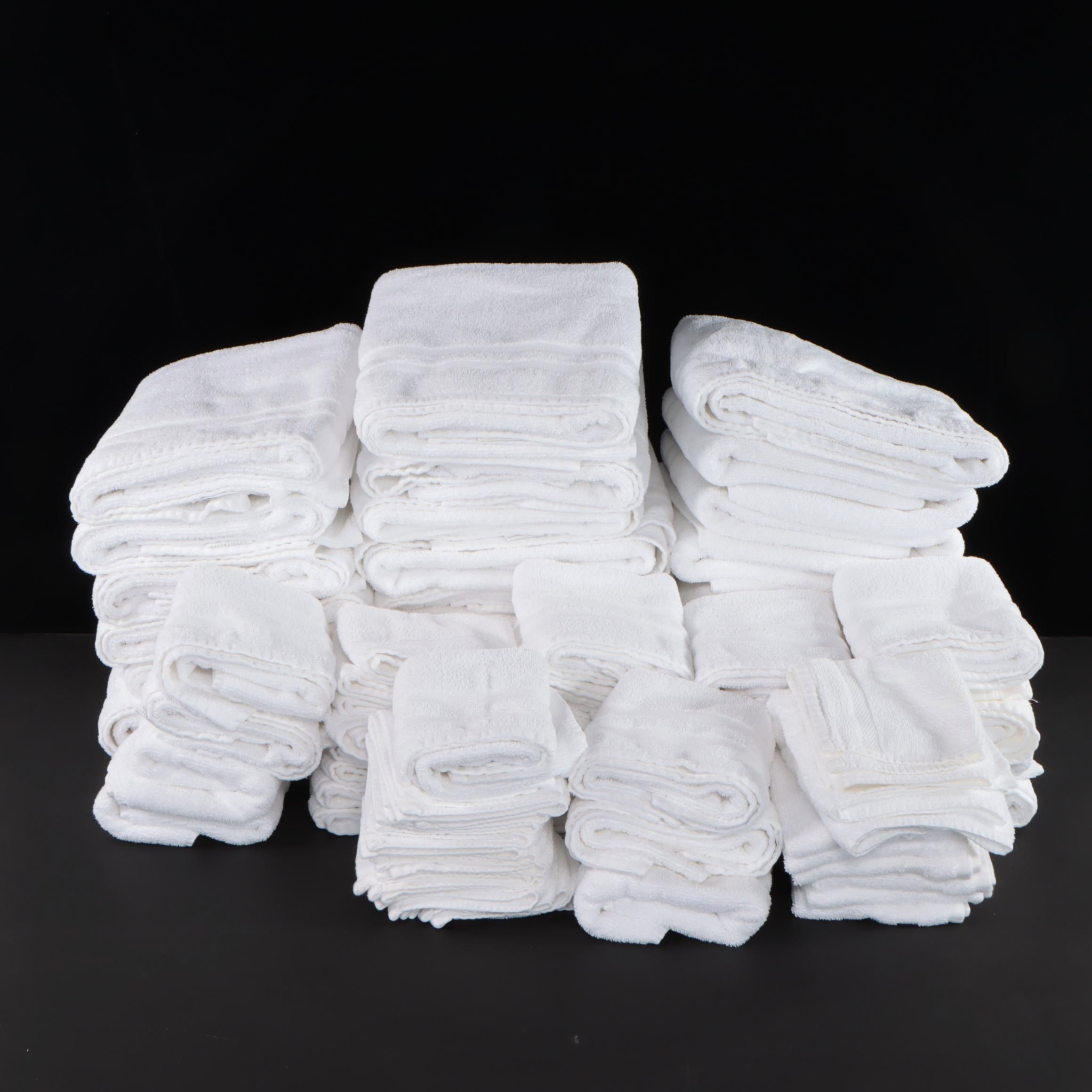 Grandeur Hospitality White Cotton Bath Towels and Hand Towels EBTH