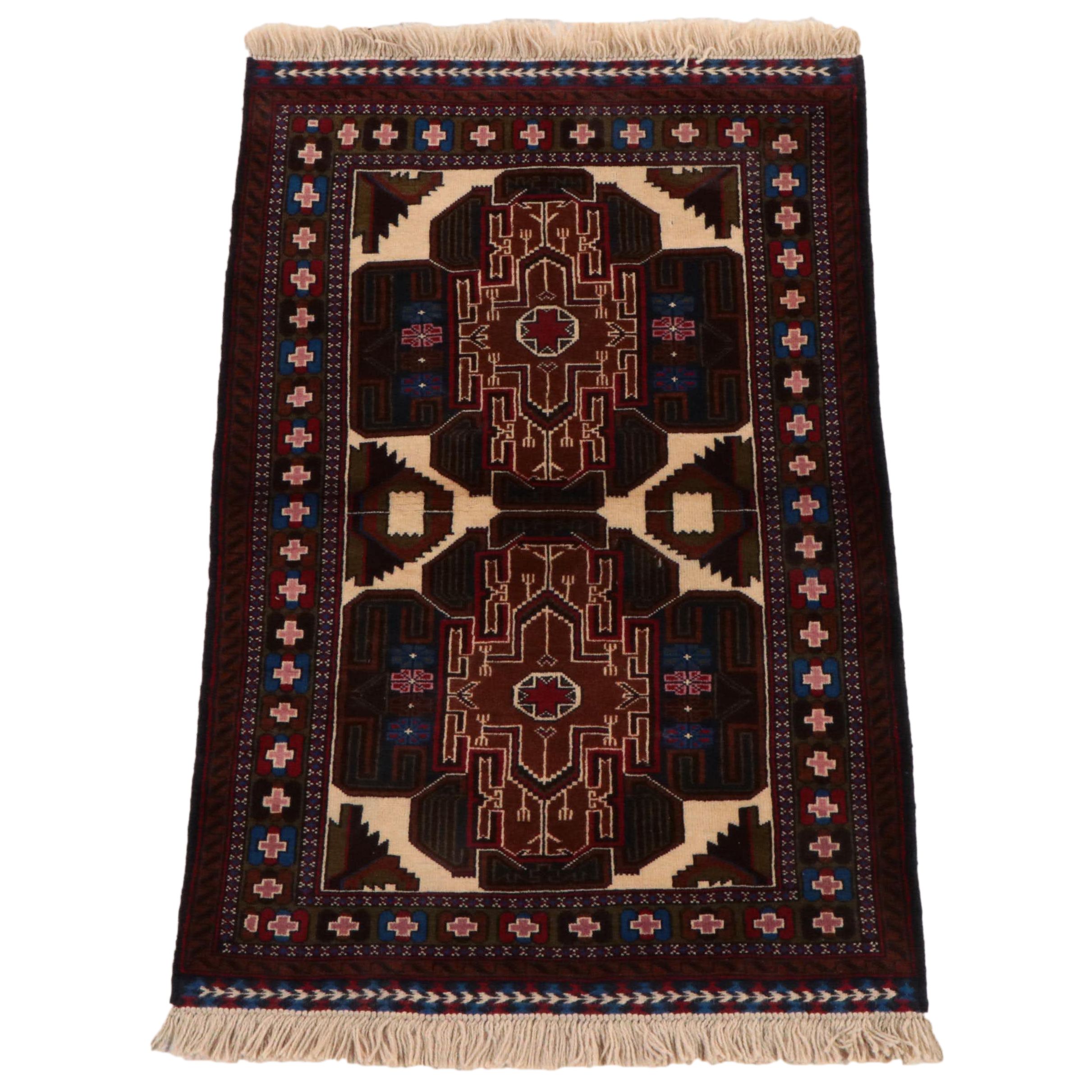 3'8 x 5'2 Hand-Knotted Afghan Taimani Area Rug
