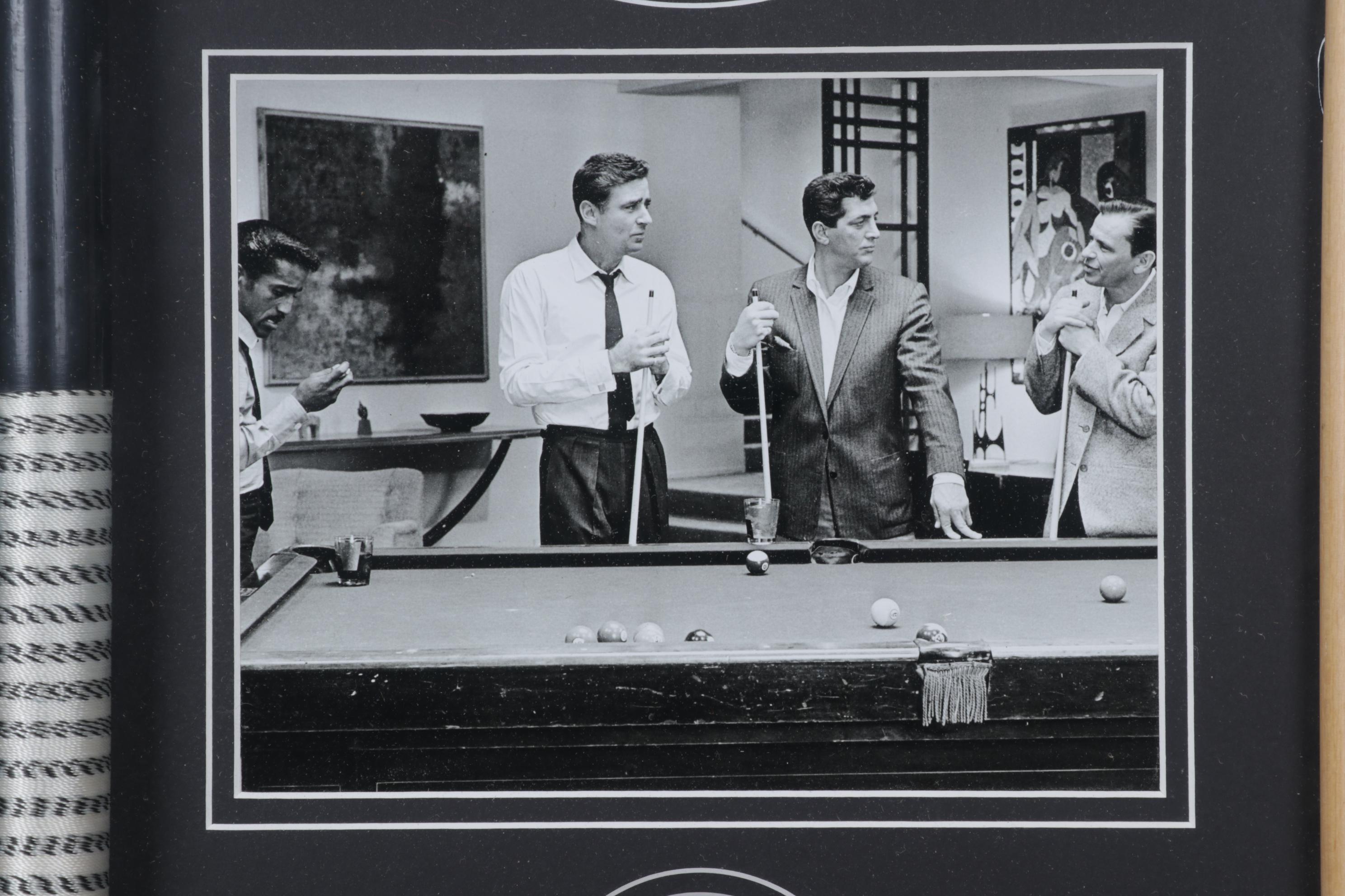 The Rat Pack "Oceans Eleven" Pool Cue Shadow Box