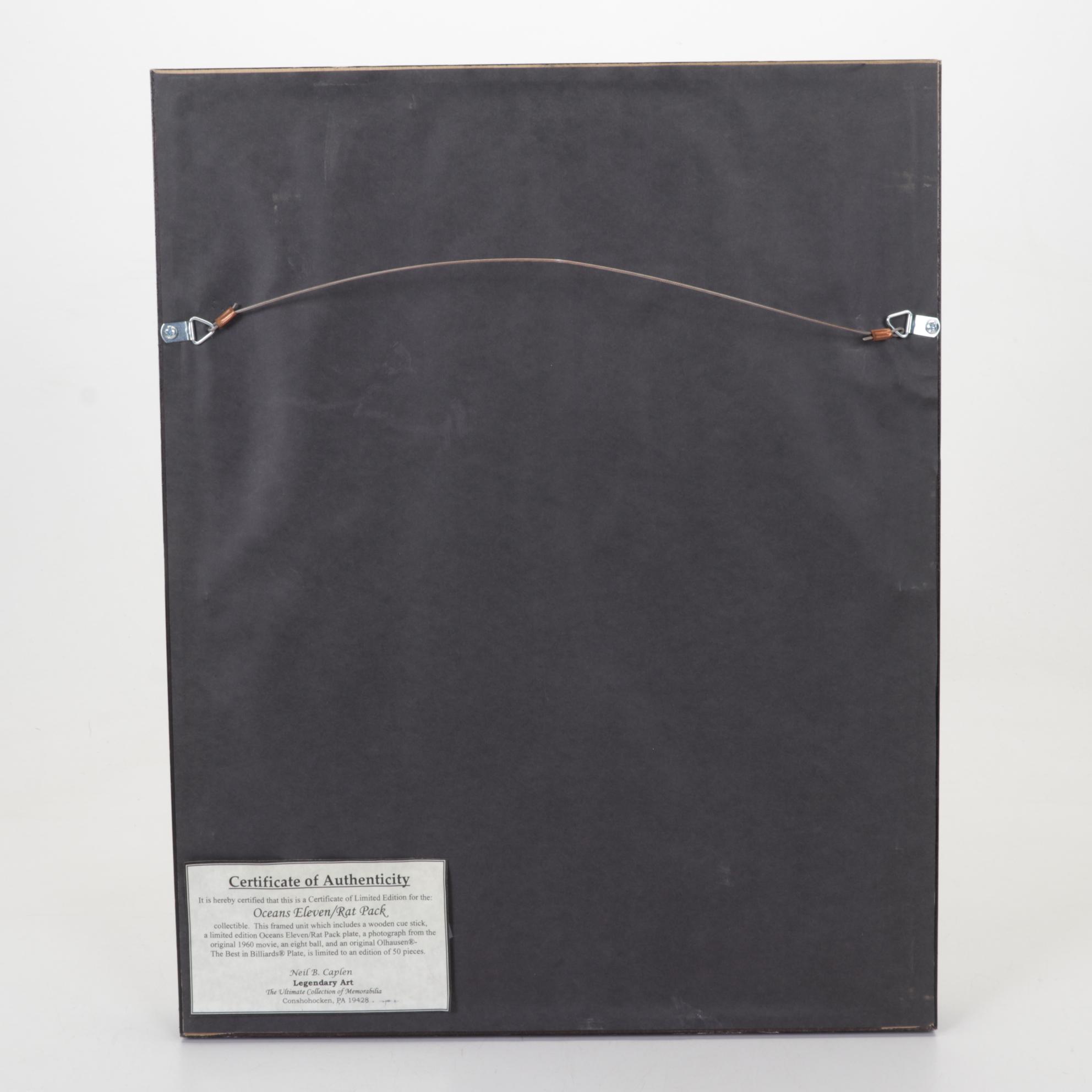 The Rat Pack "Oceans Eleven" Pool Cue Shadow Box