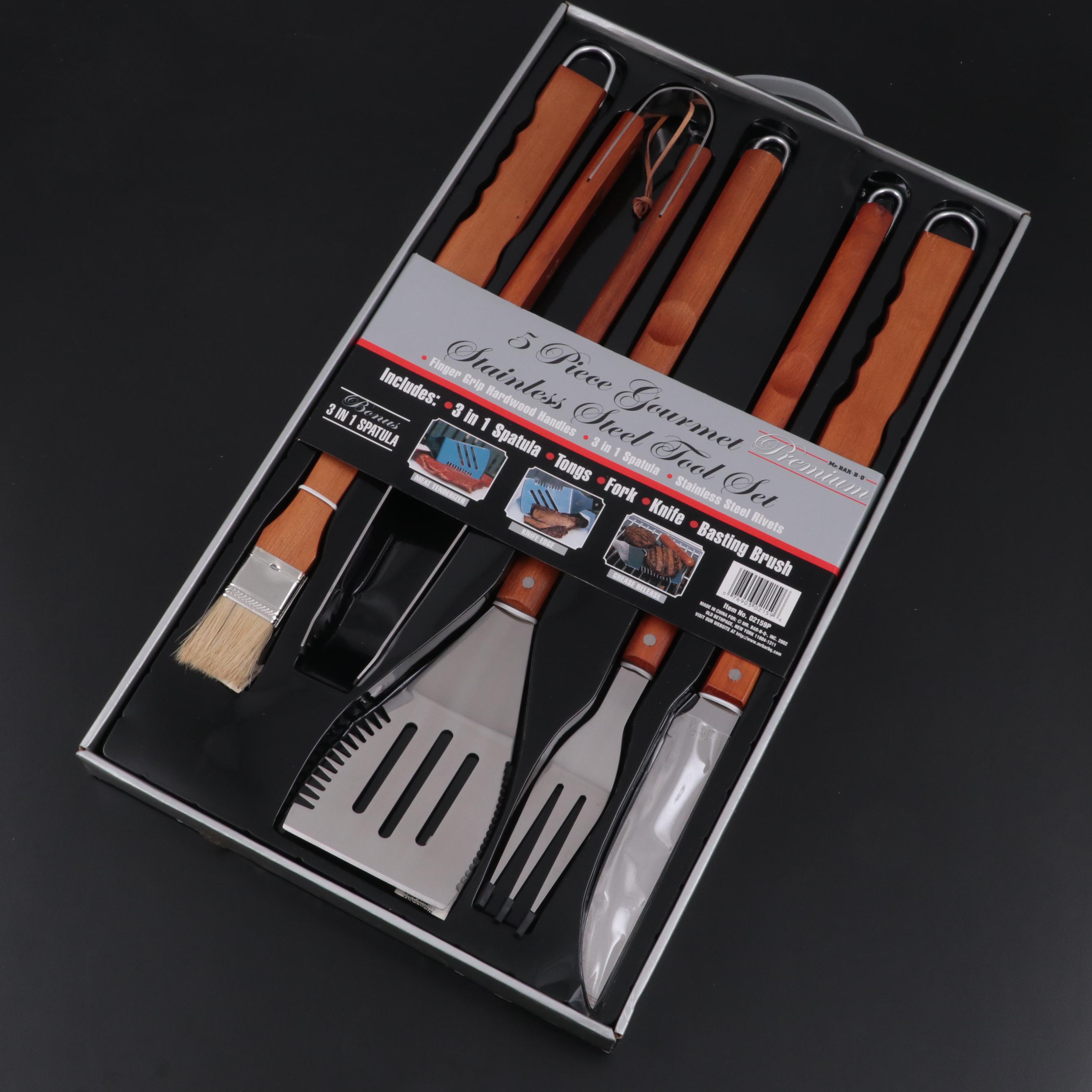 Mr. Bar-B-Q Five Pieces Stainless Steel Tool Set