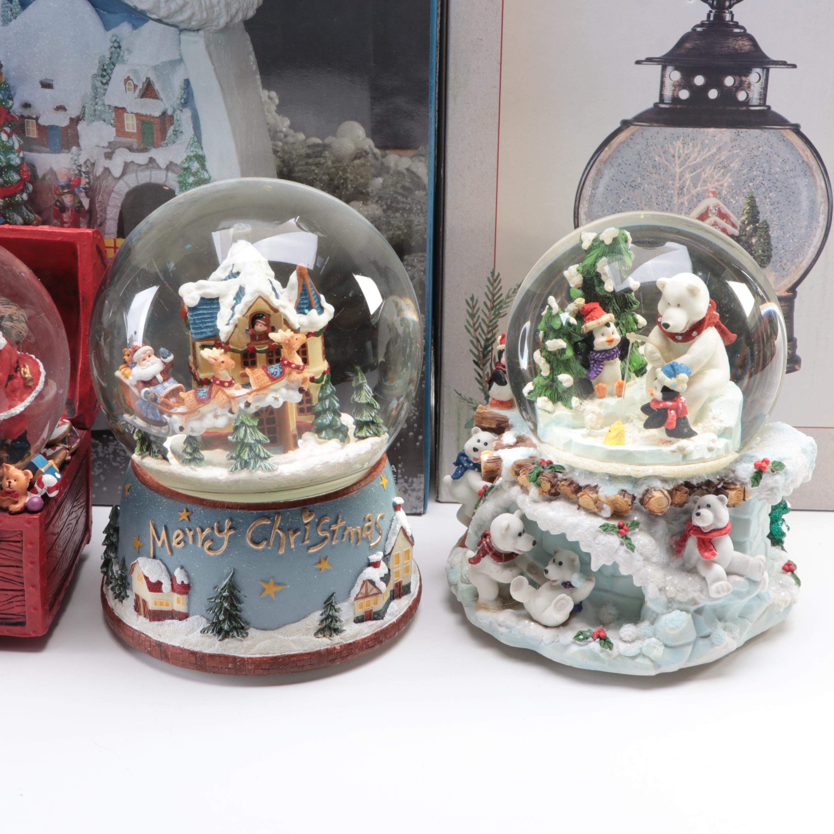 Cracker Barrel Glitter Globe with December Home Snow Globe and More EBTH