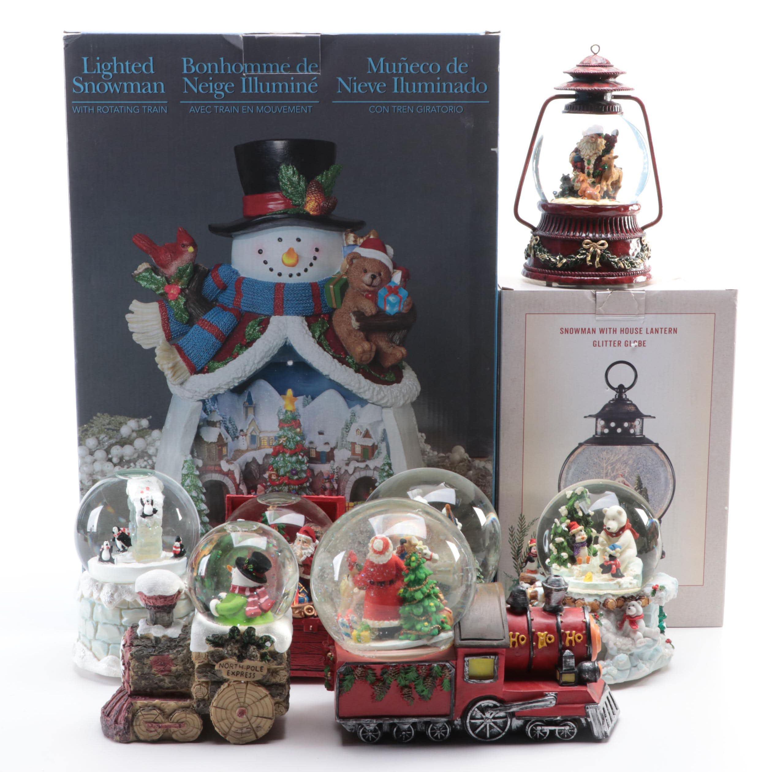 Cracker Barrel Glitter Globe with December Home Snow Globe and More EBTH