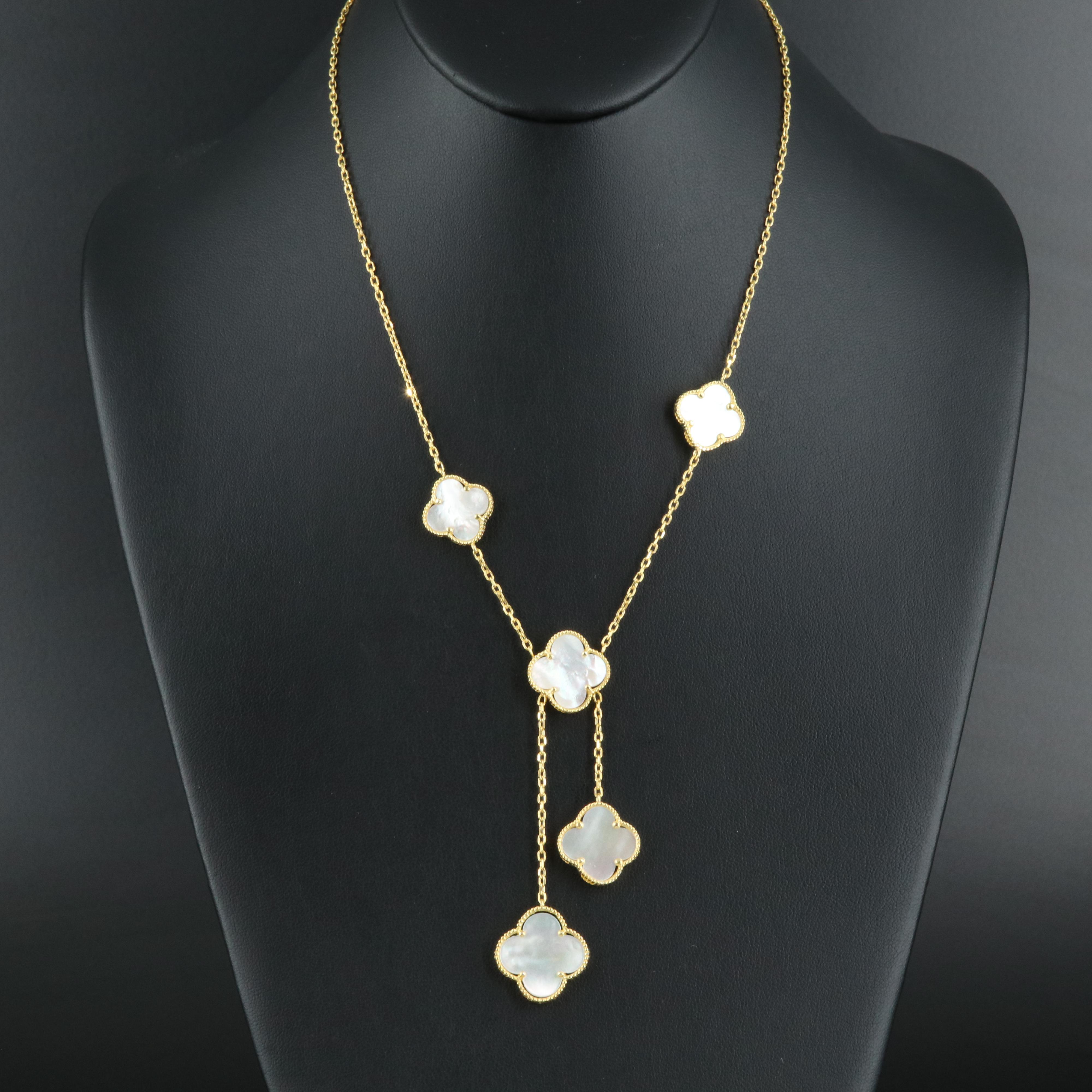 Sterling Silver Mother-of-Pearl Quatrefoil Necklace