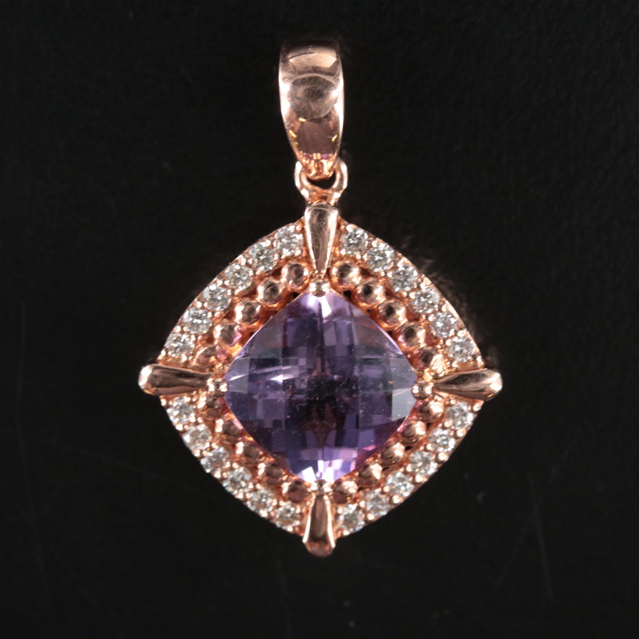 Le Vian 14K Rose Gold Amethyst and Diamond Pendant
