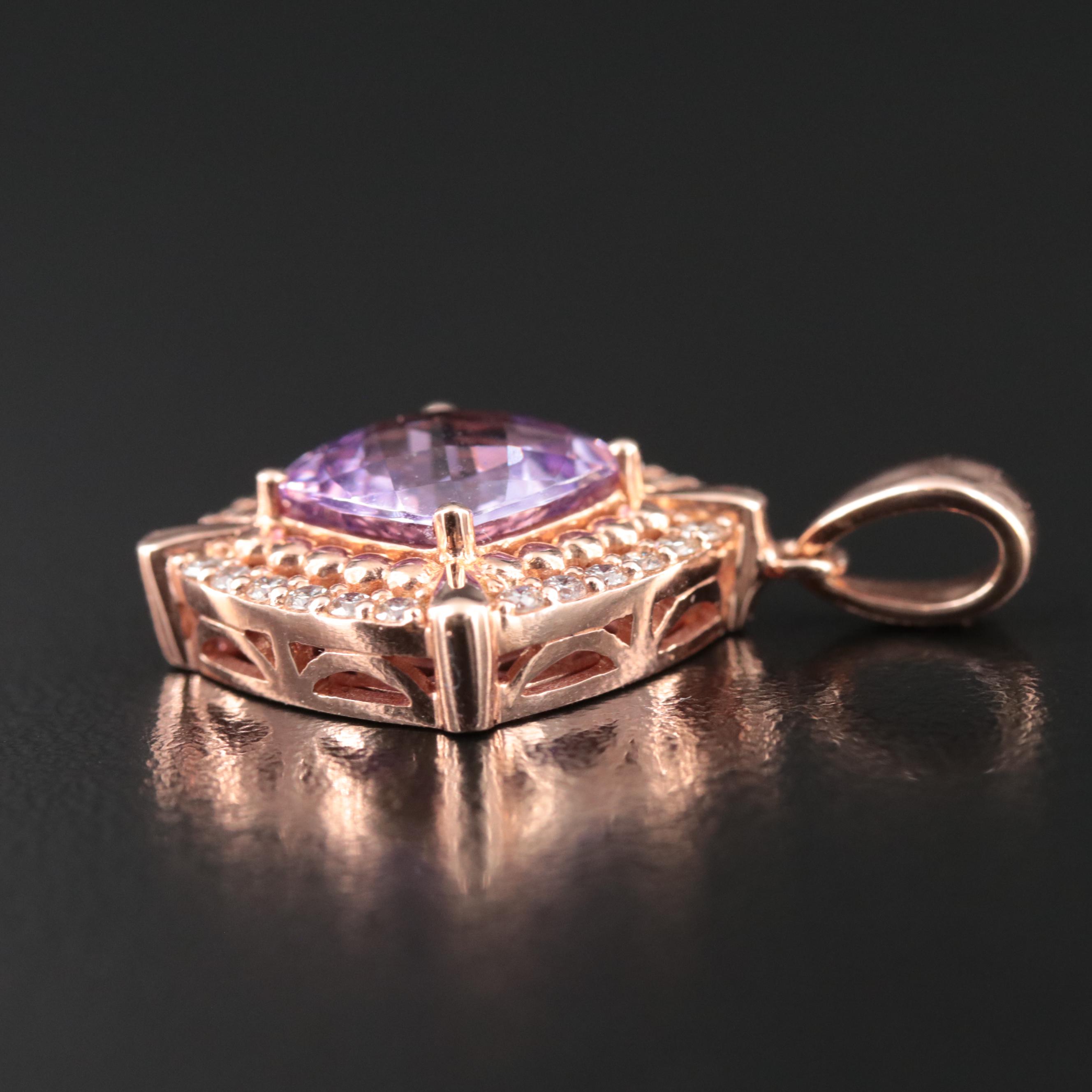 Le Vian 14K Rose Gold Amethyst and Diamond Pendant