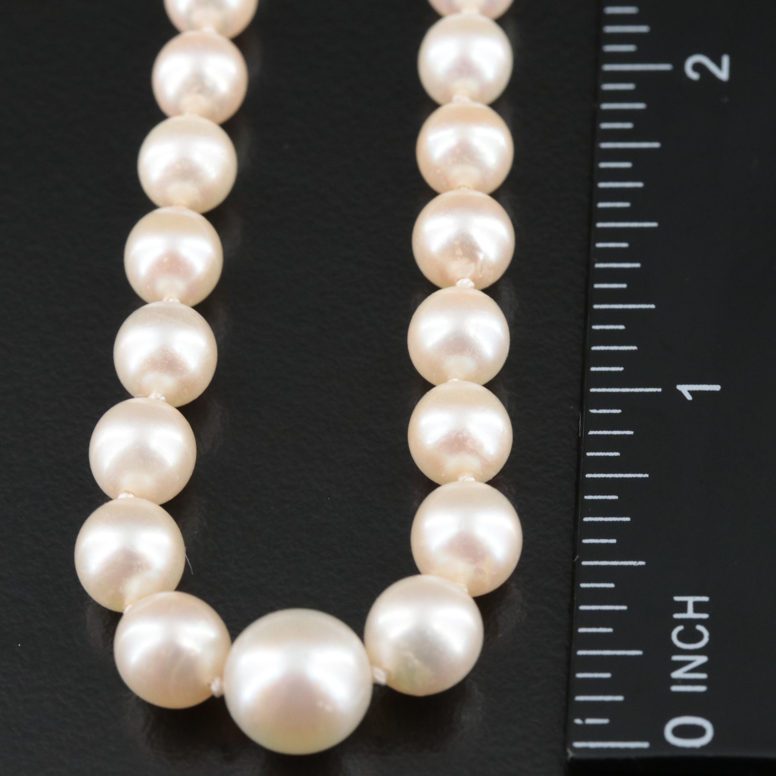 Vintage Mikimoto Pearl Necklace with 10K Clasp