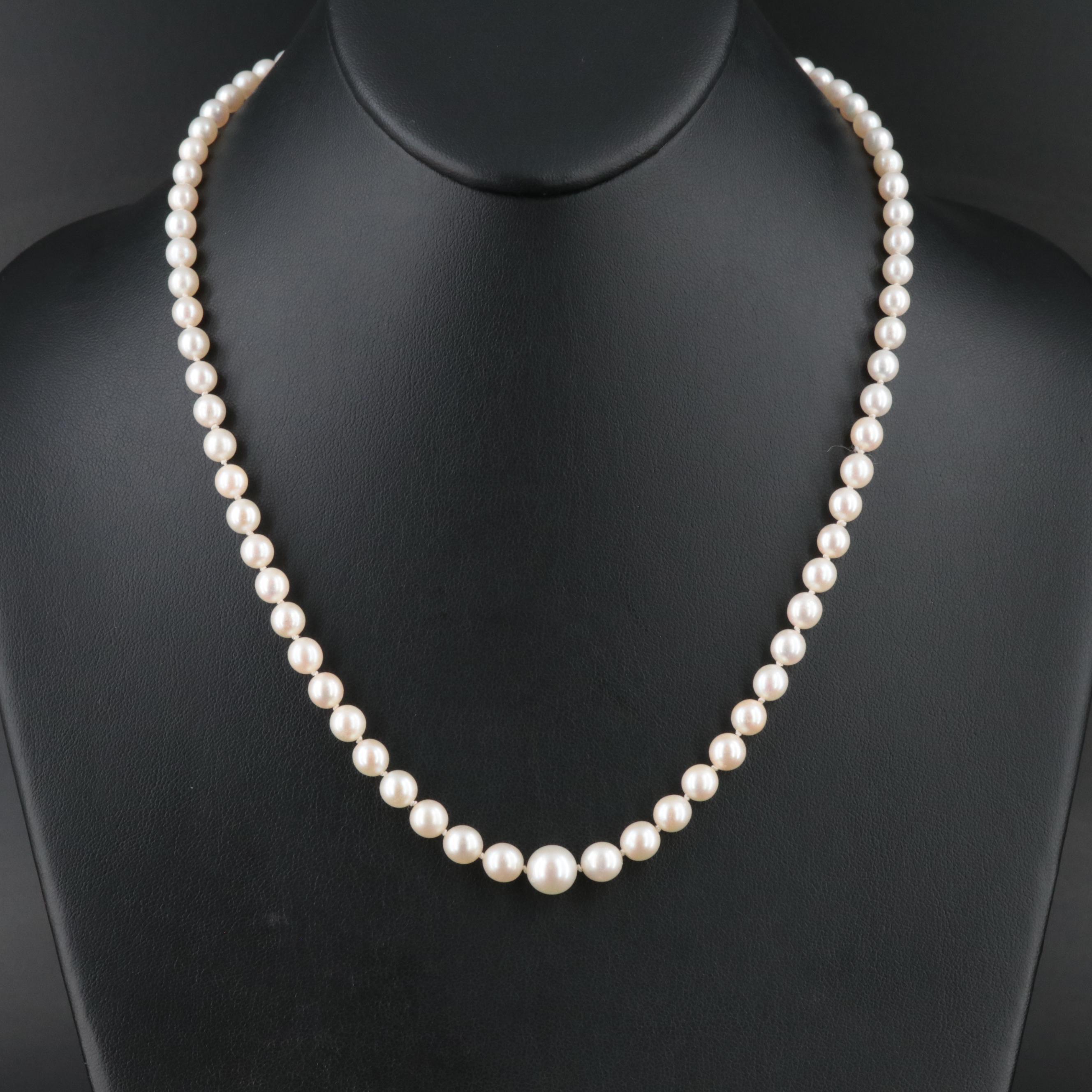 Vintage Mikimoto Pearl Necklace with 10K Clasp