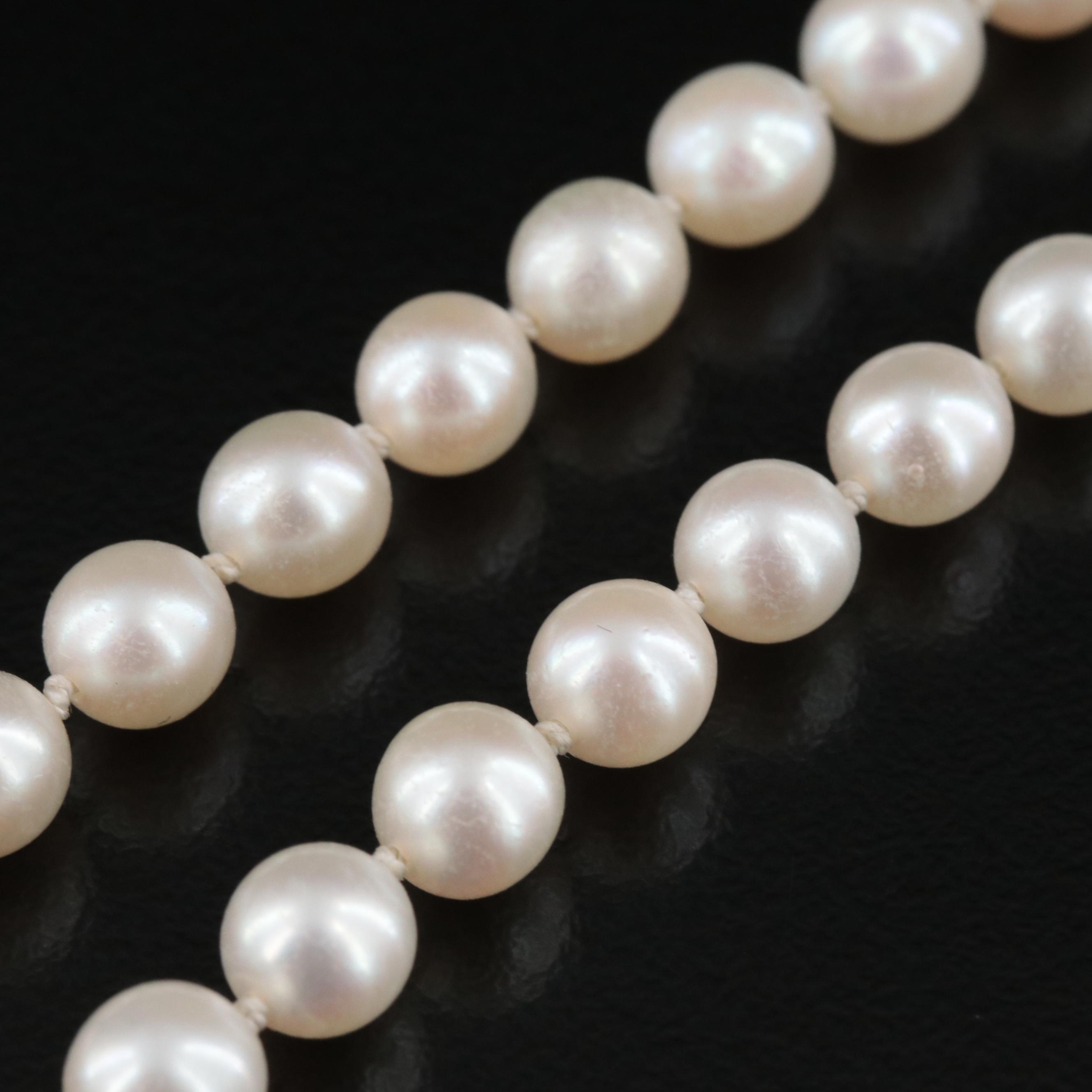 Vintage Mikimoto Pearl Necklace with 10K Clasp