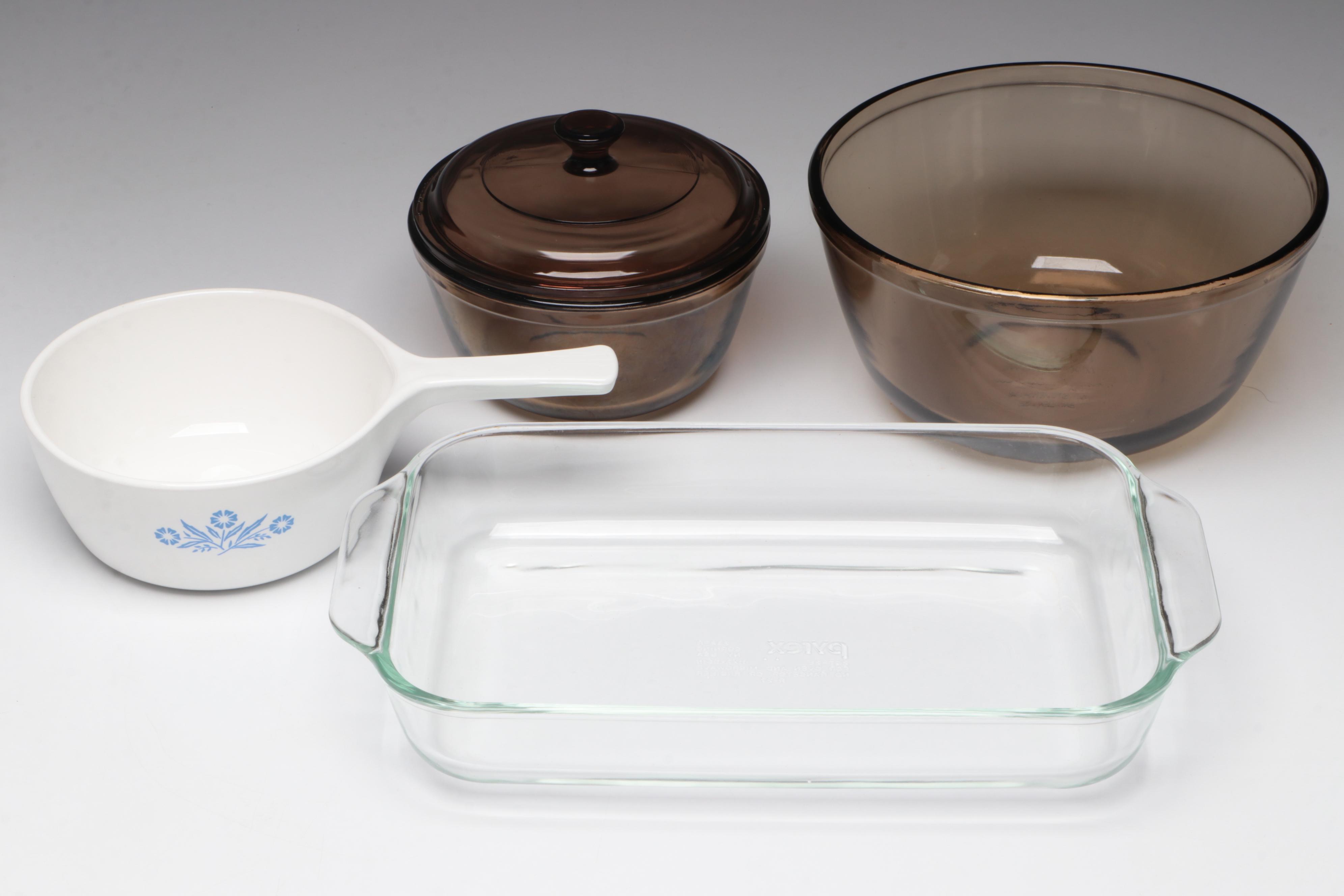 CorningWare "Cornflower Blue" Bakeware, Anchor Hocking Mixing Bowls and Pyrex