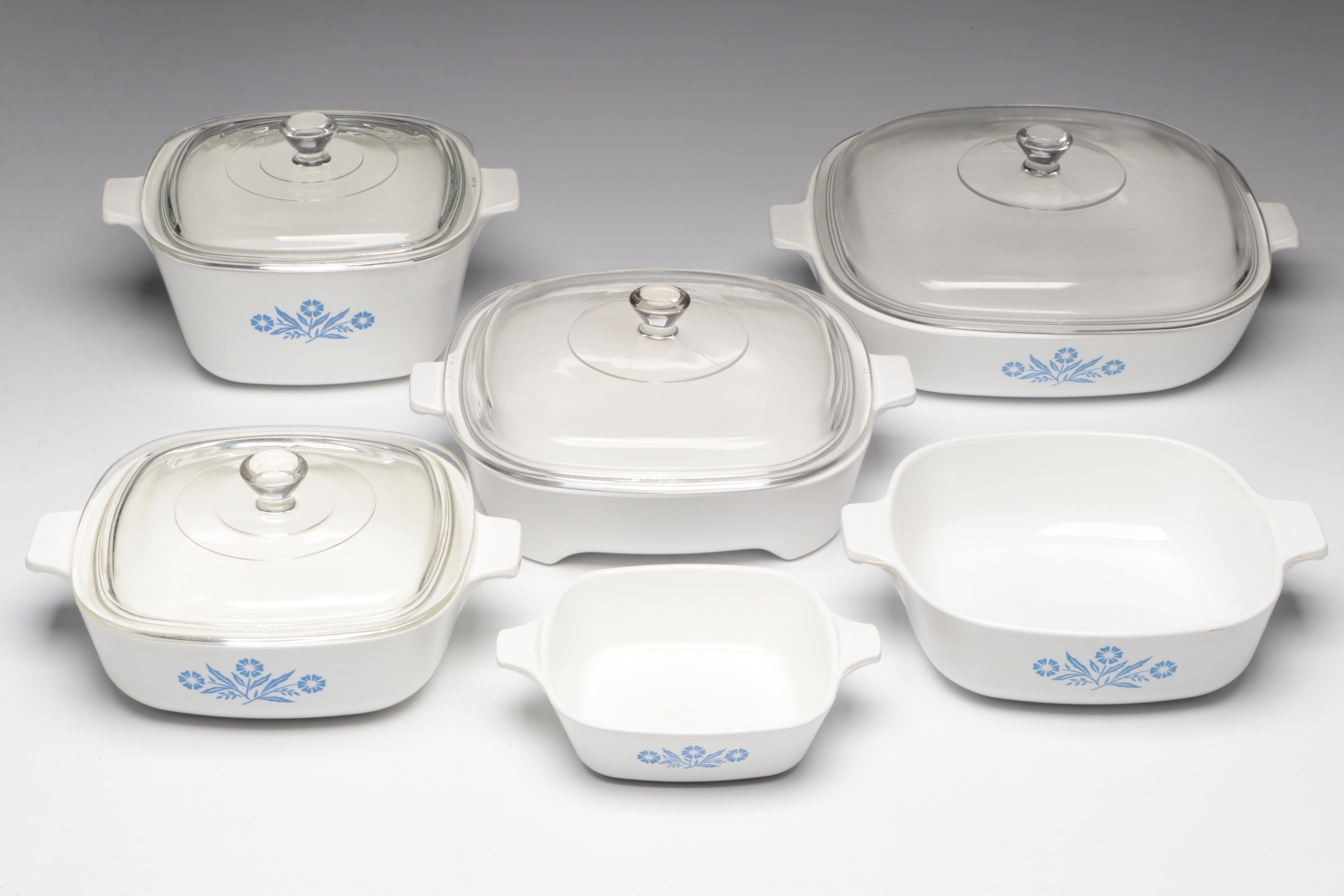 CorningWare "Cornflower Blue" Bakeware, Anchor Hocking Mixing Bowls and Pyrex