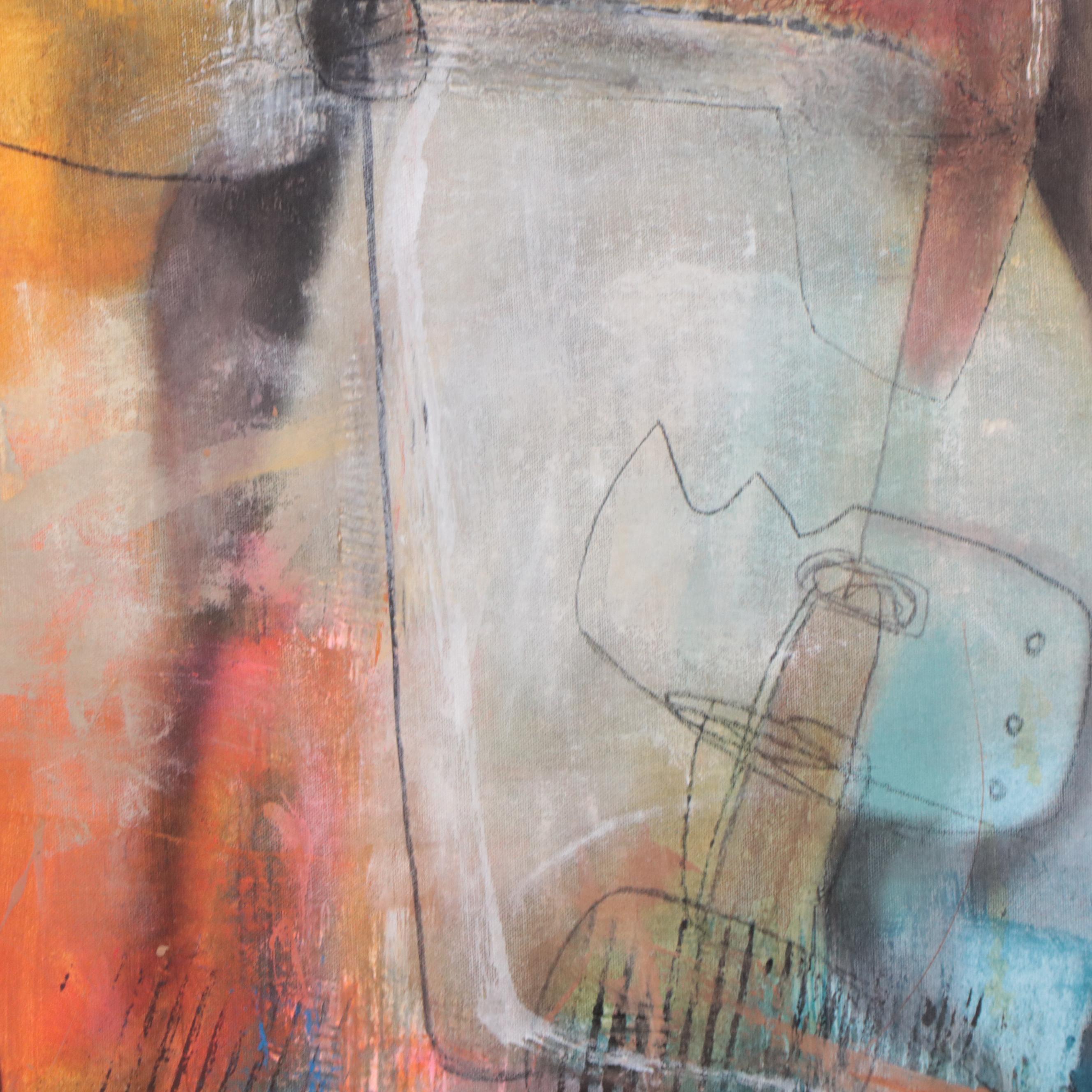 Michel Blázquez Abstract Mixed Media Painting "The Nature Awakens," 2023