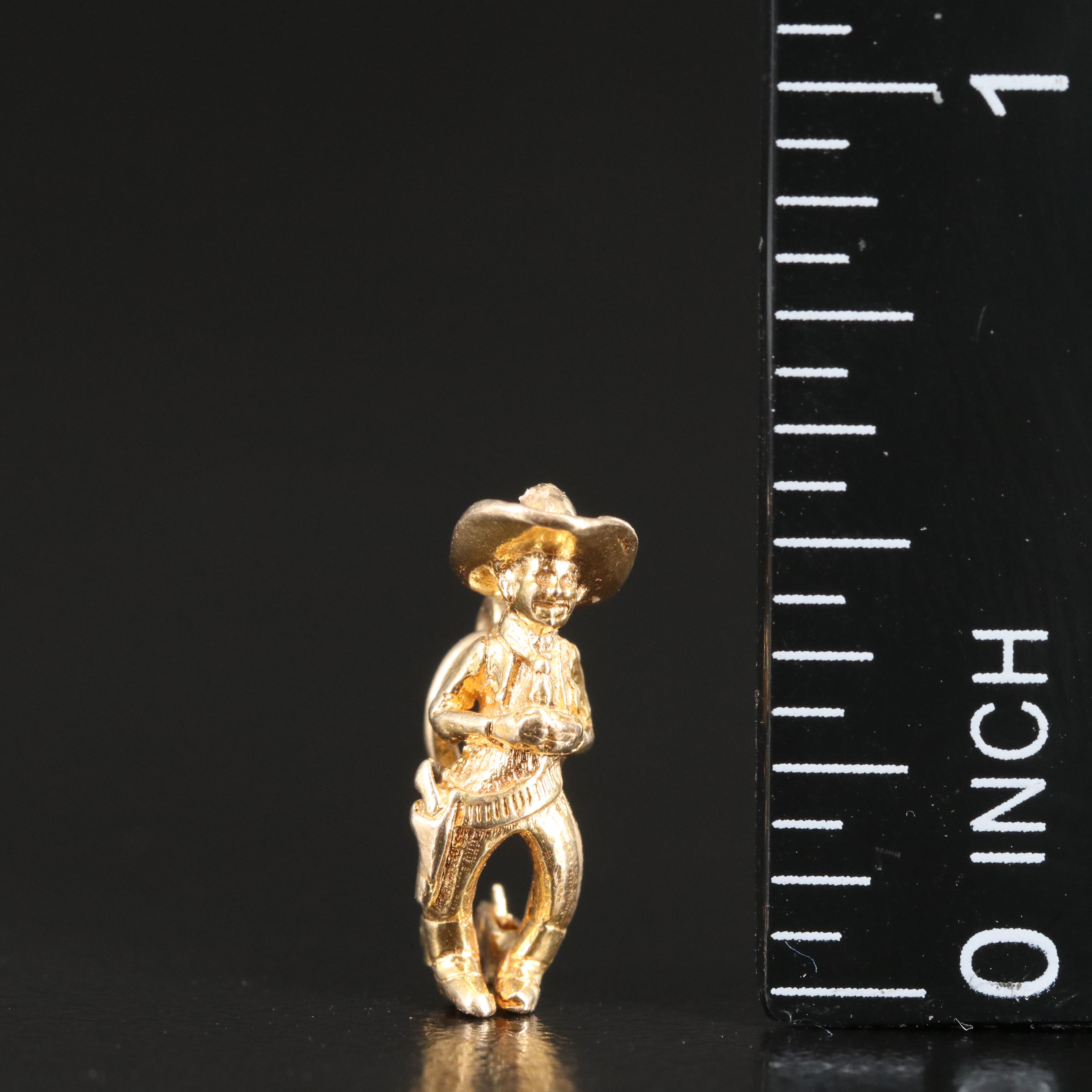 14K Cowboy Pendant