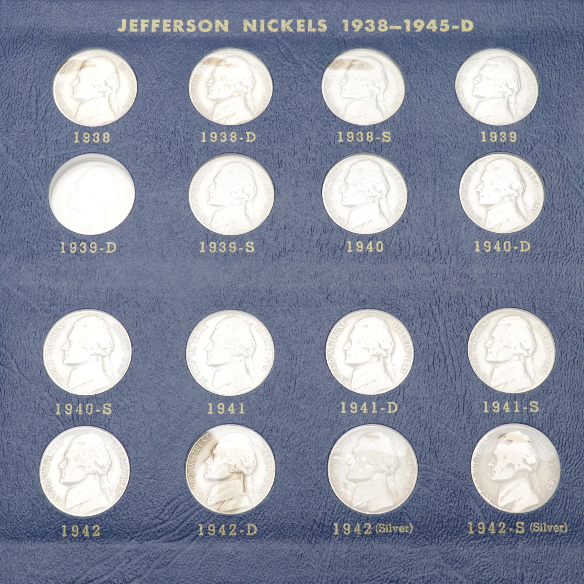 Collection of Jefferson Nickel Folders with Whitman Album