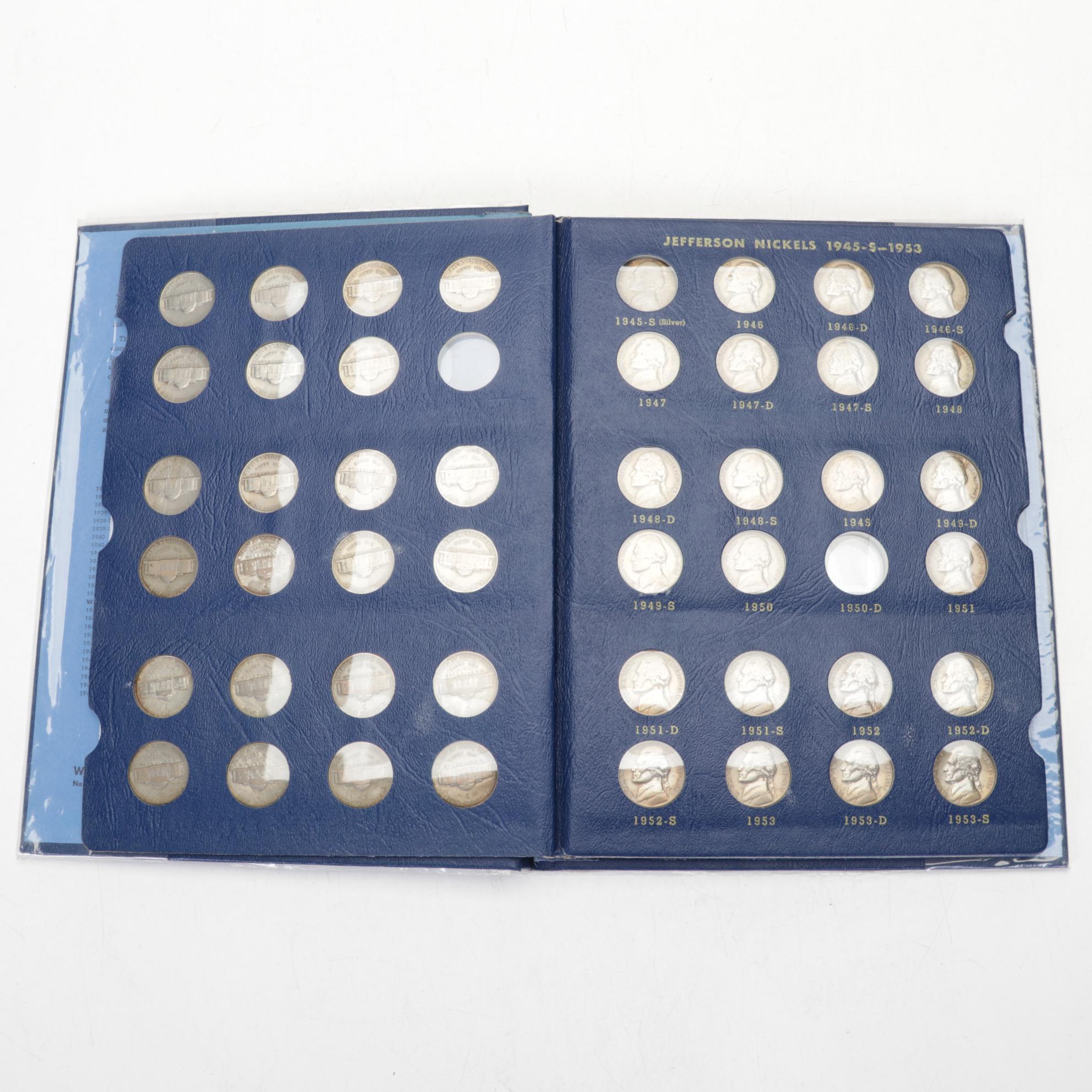 Collection of Jefferson Nickel Folders with Whitman Album