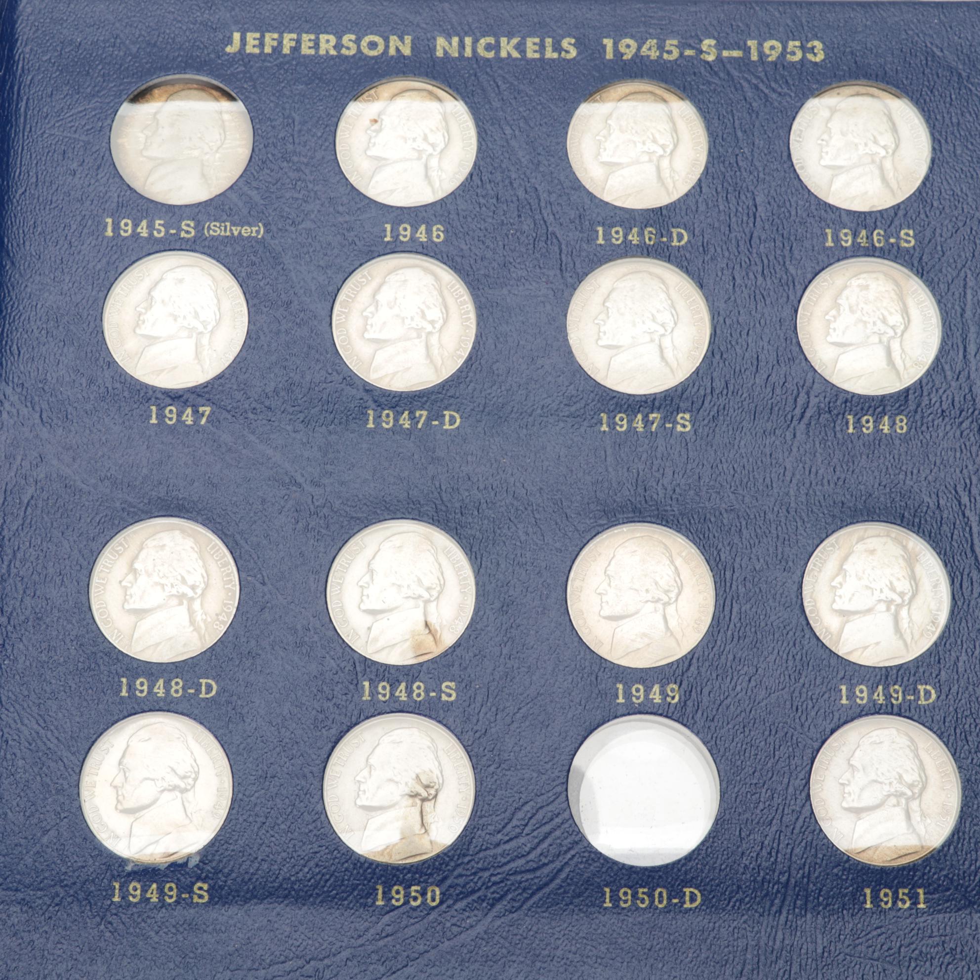 Collection of Jefferson Nickel Folders with Whitman Album