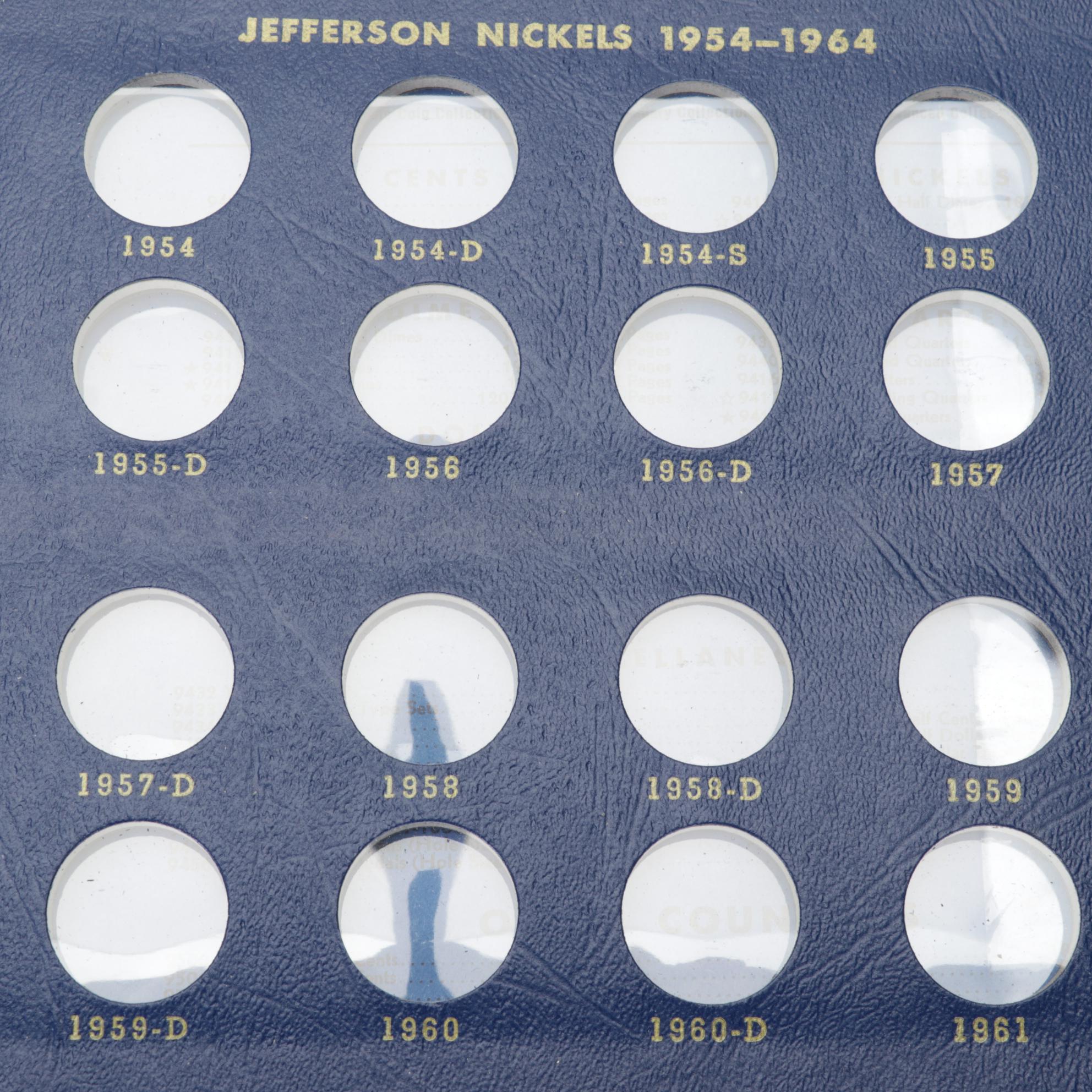 Collection of Jefferson Nickel Folders with Whitman Album