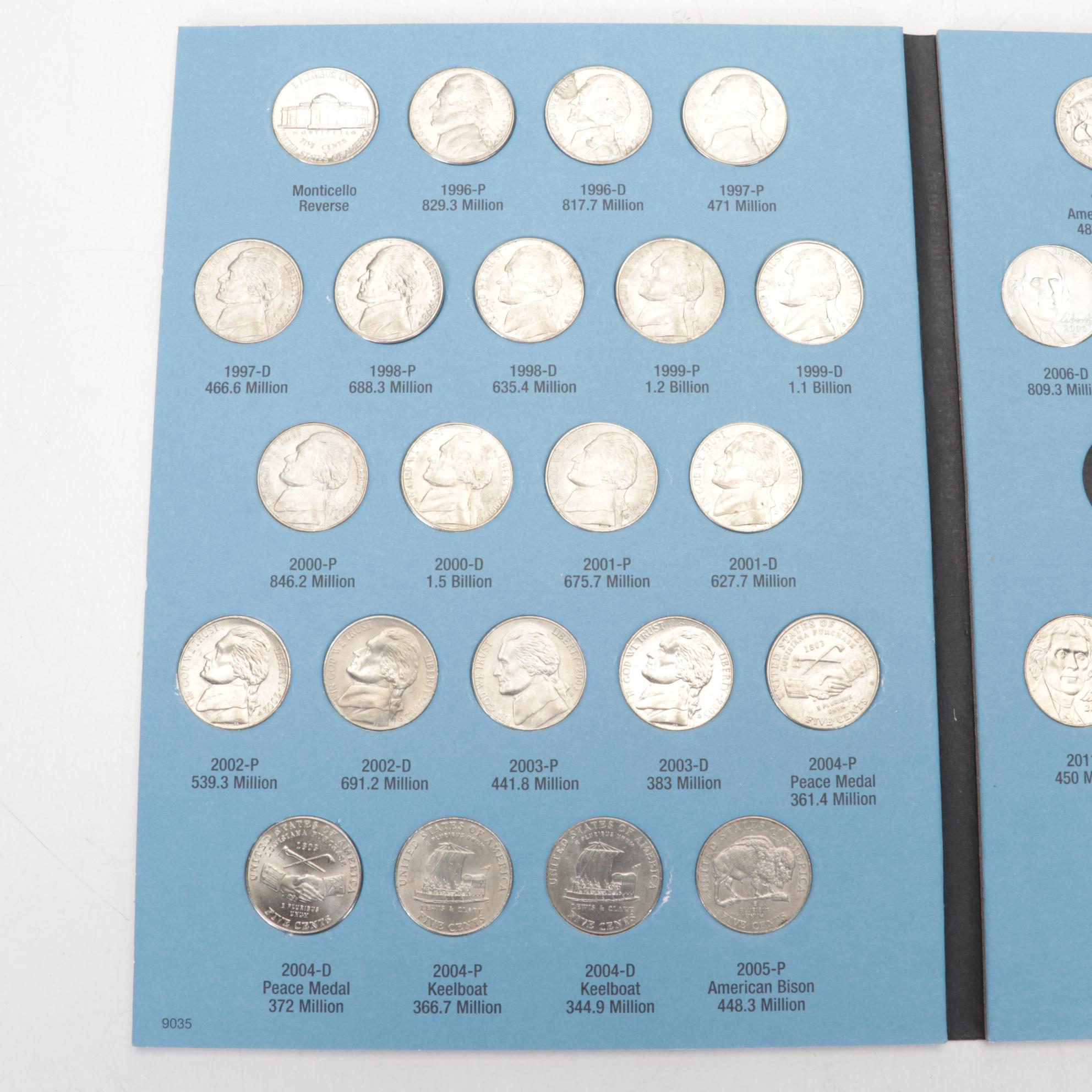 Collection of Jefferson Nickel Folders with Whitman Album