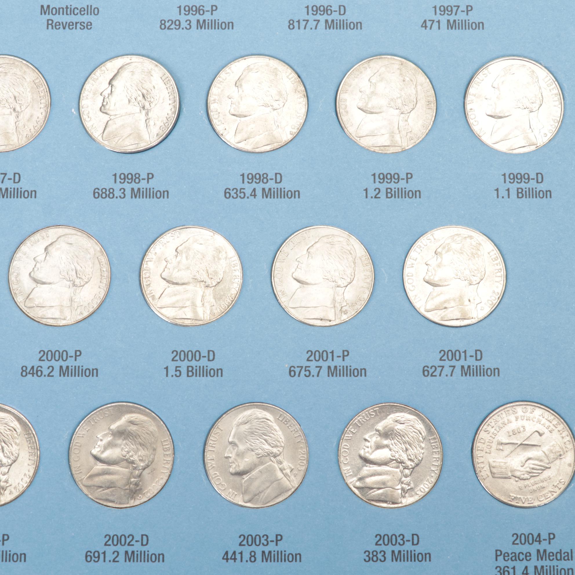 Collection of Jefferson Nickel Folders with Whitman Album