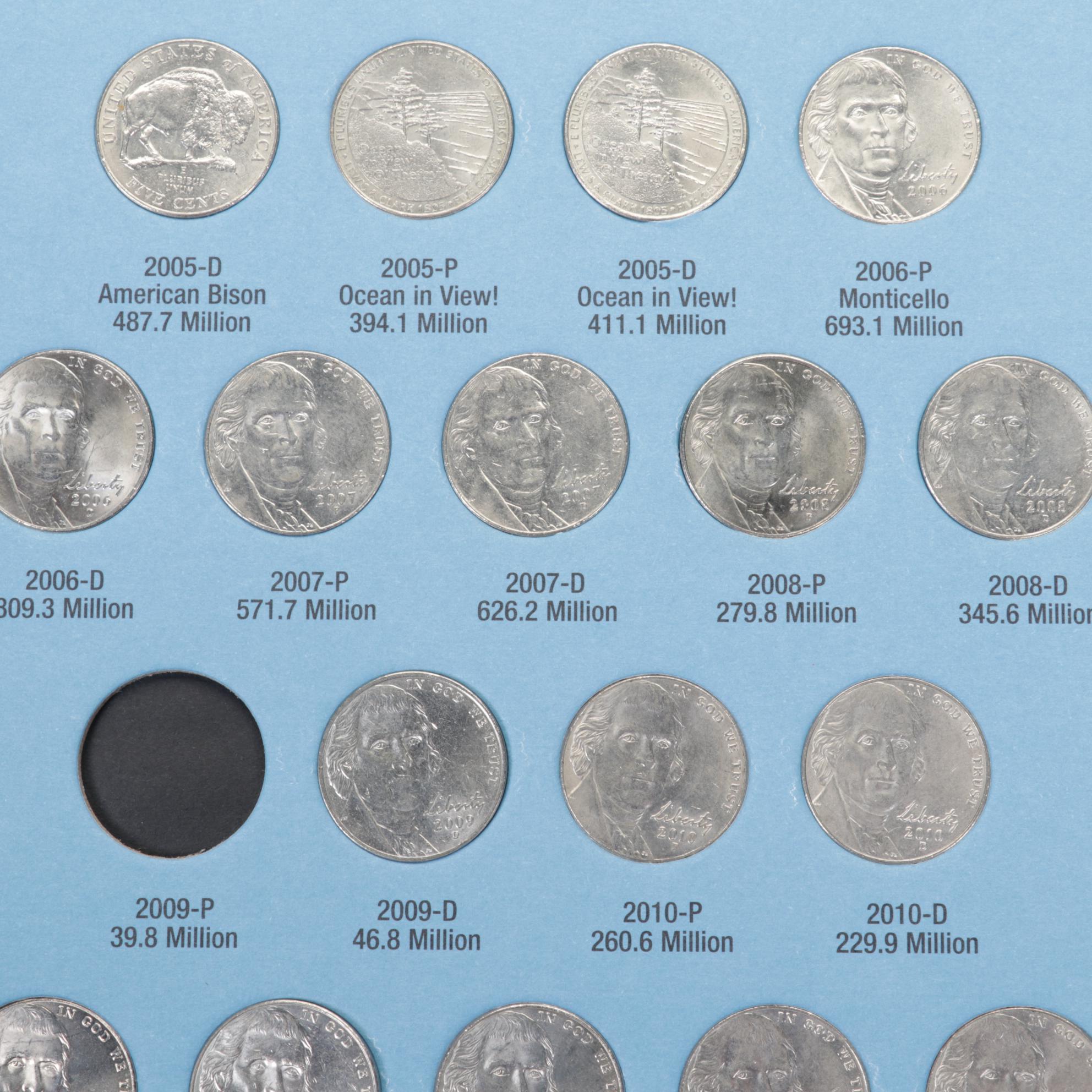 Collection of Jefferson Nickel Folders with Whitman Album