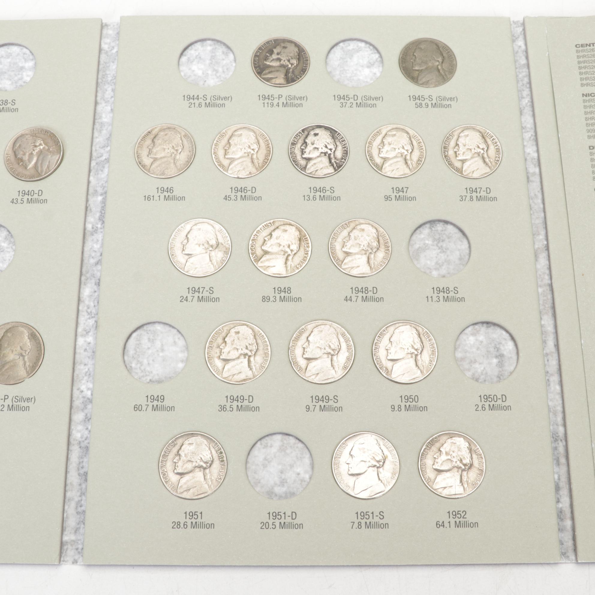 Collection of Jefferson Nickel Folders with Whitman Album