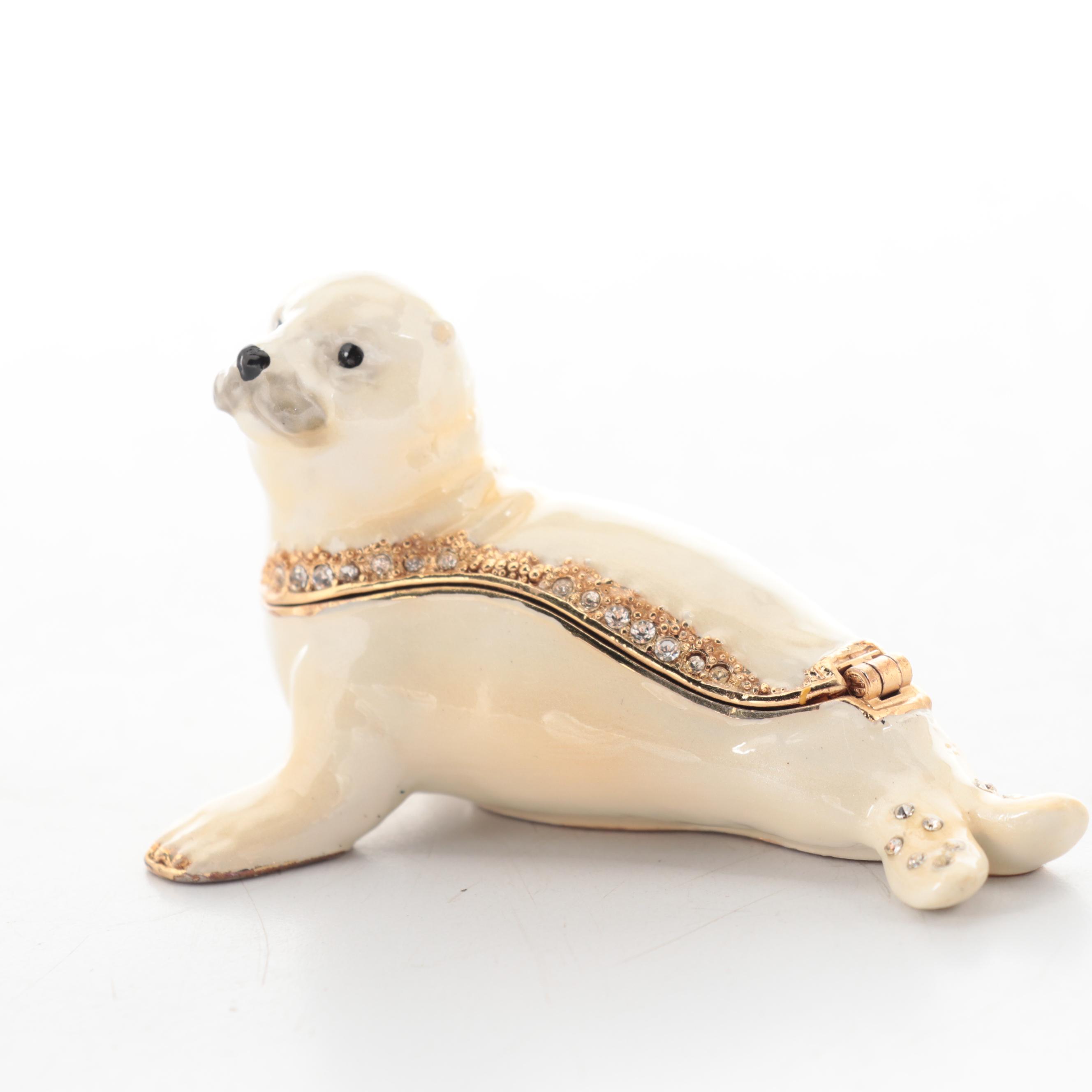 Jeweled and Enamel Animal Shaped Boxes