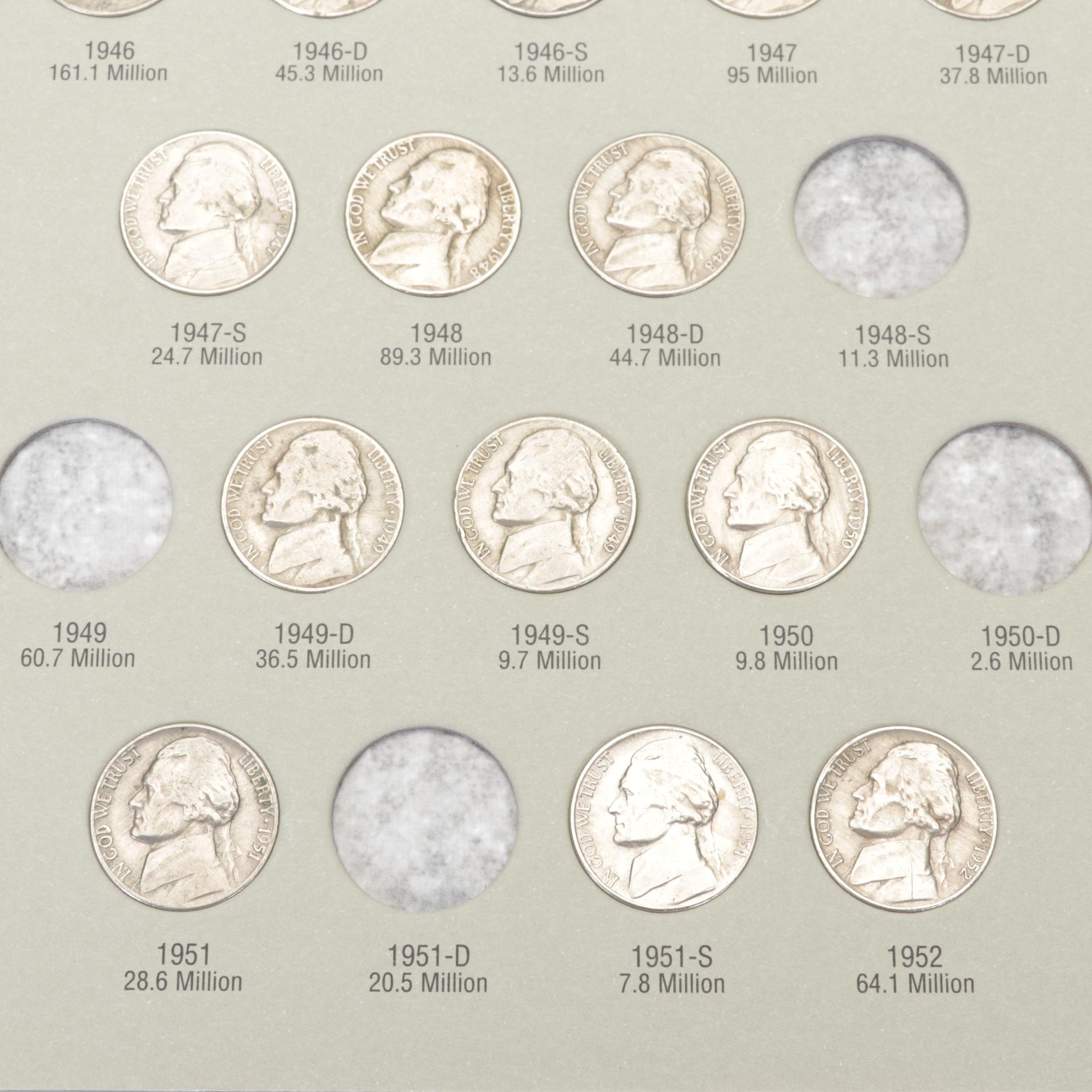 Collection of Jefferson Nickel Folders with Whitman Album