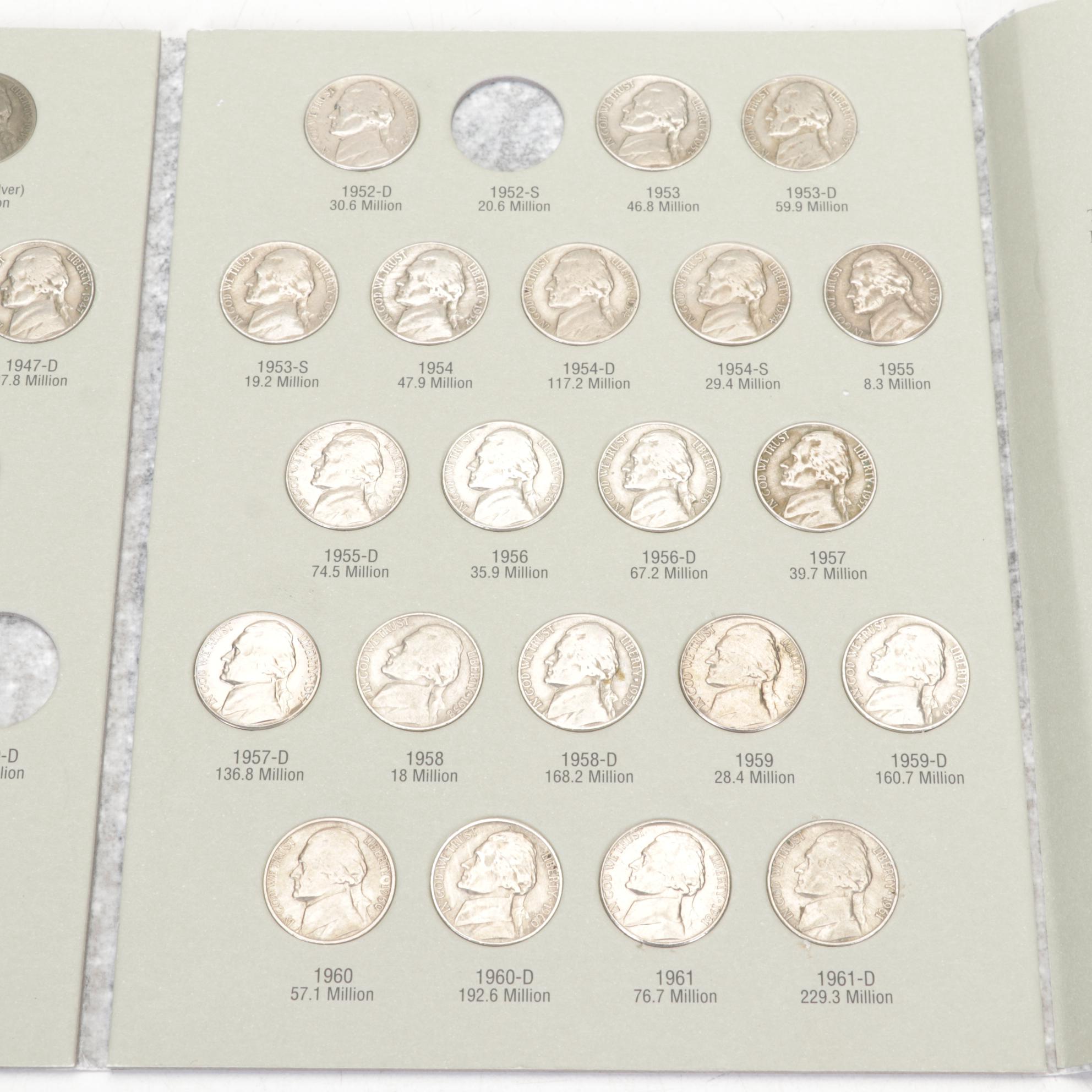 Collection of Jefferson Nickel Folders with Whitman Album