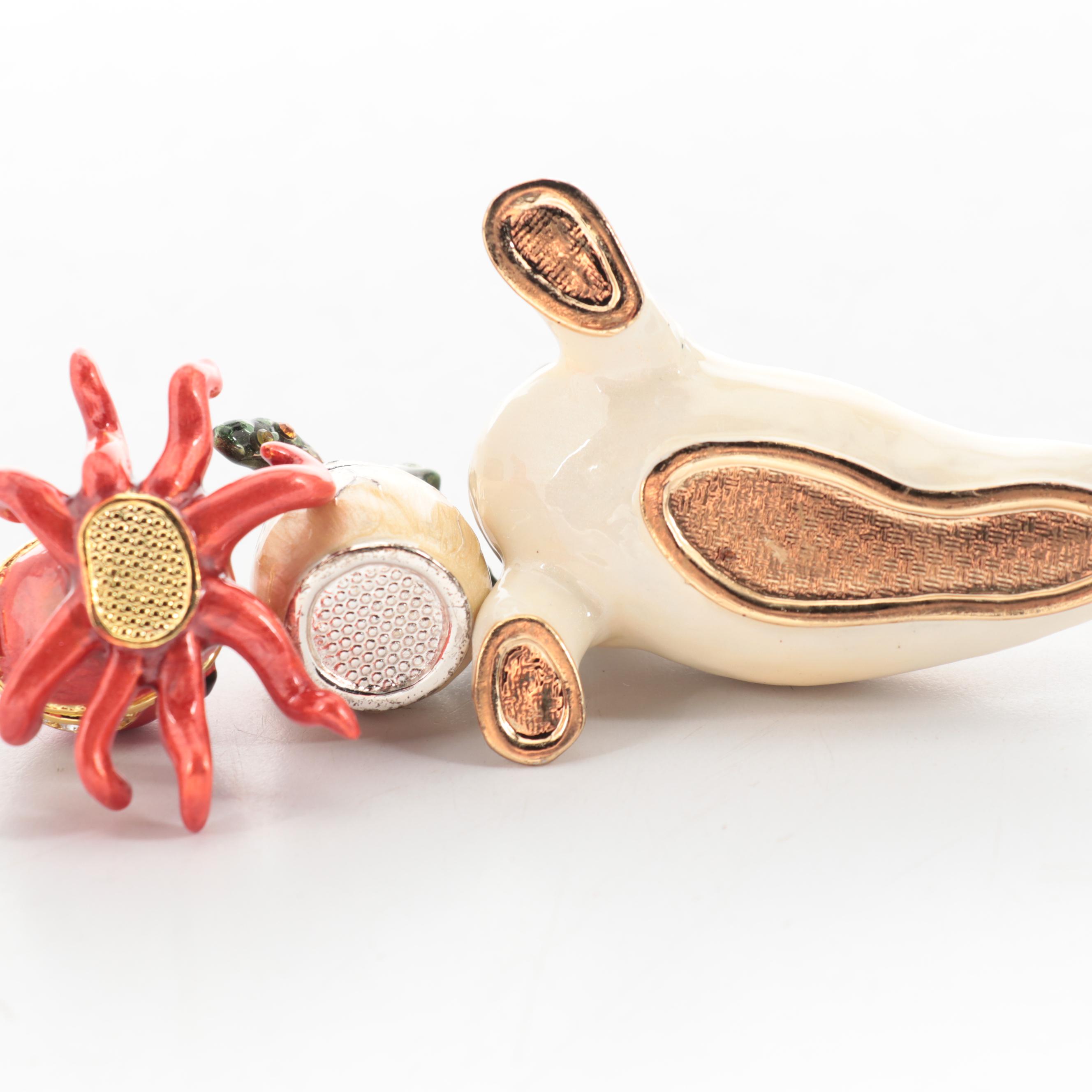 Jeweled and Enamel Animal Shaped Boxes