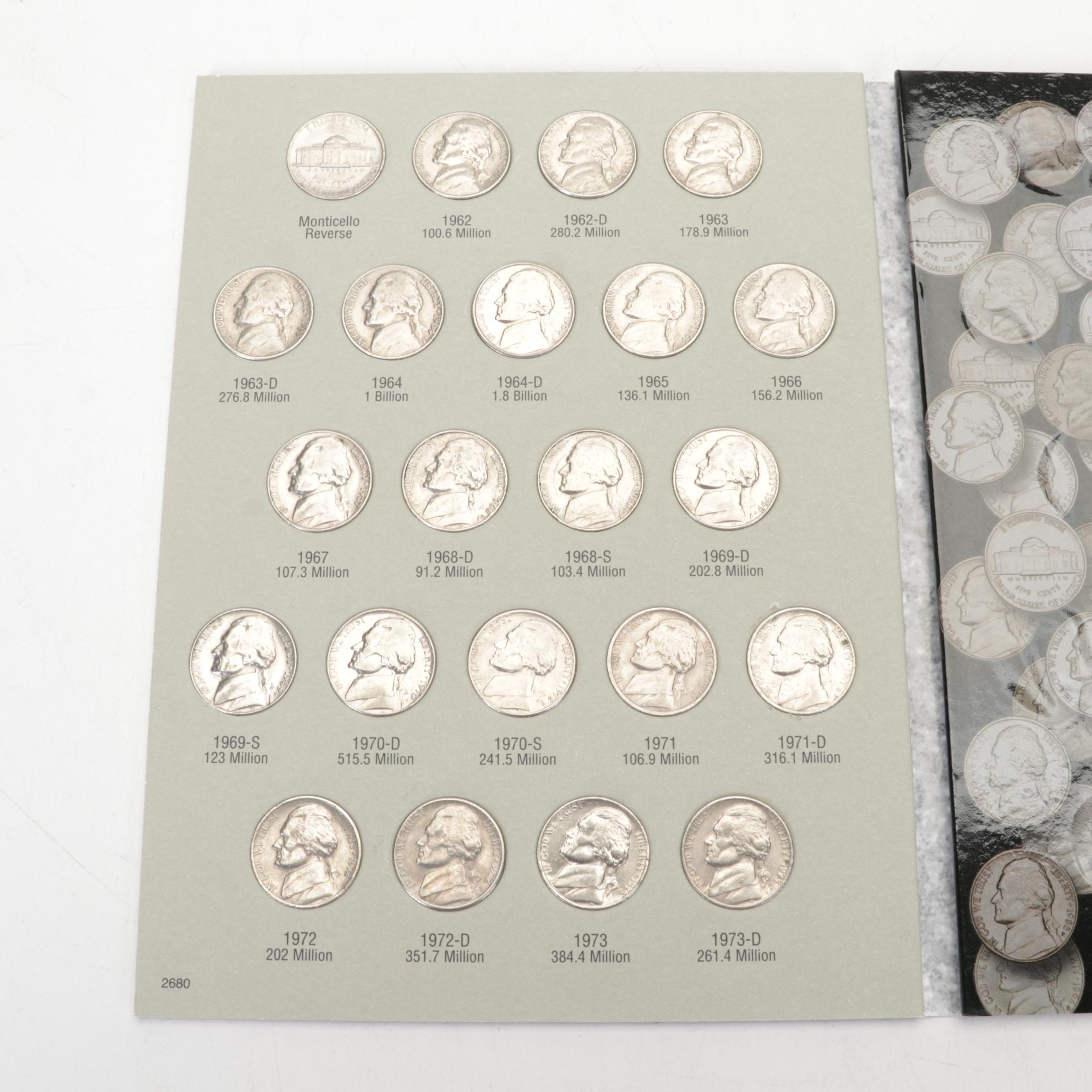 Collection of Jefferson Nickel Folders with Whitman Album