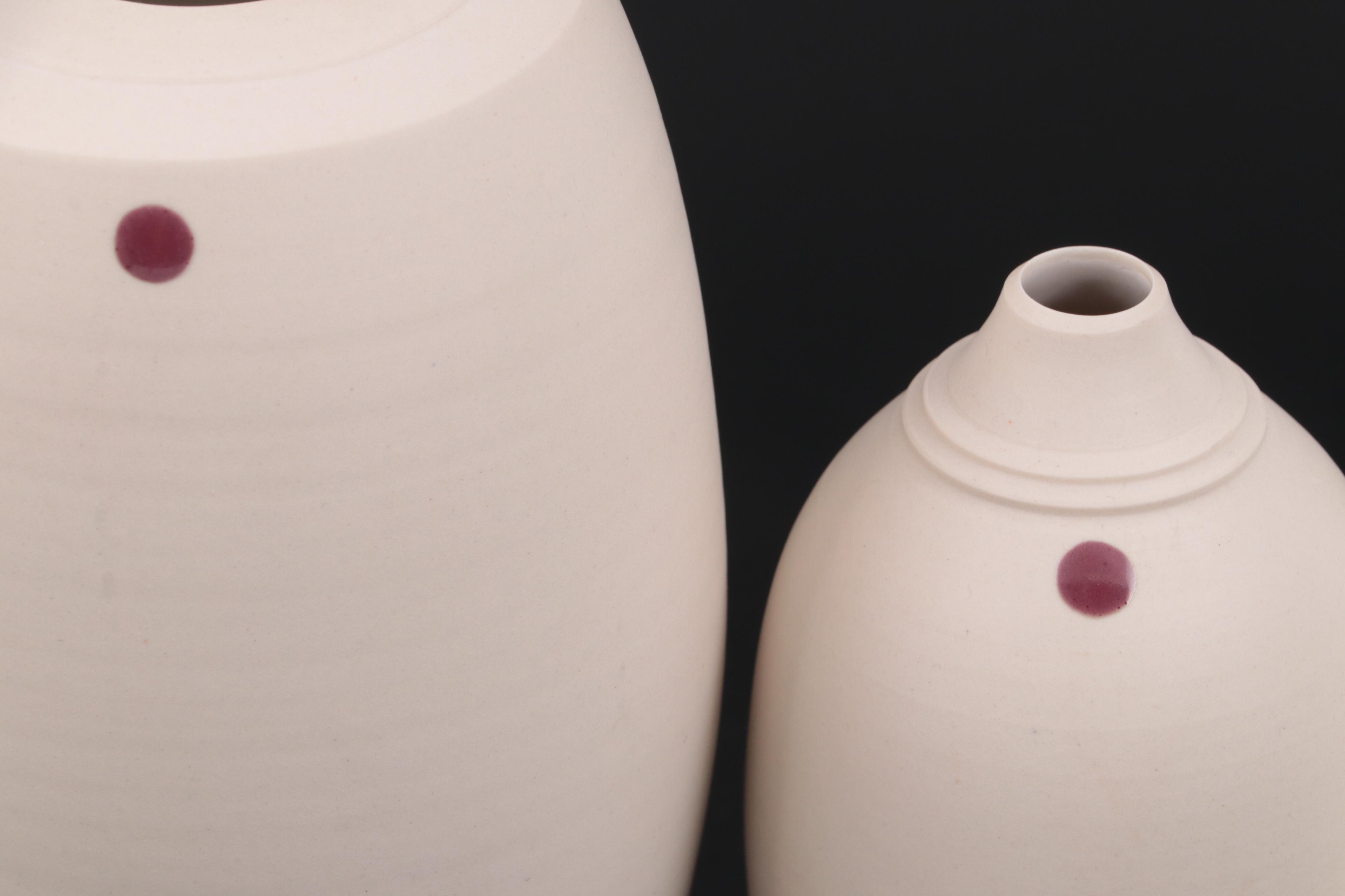 J.L. Barker Ceramic Bisque Wheel Thrown Vases, 1996