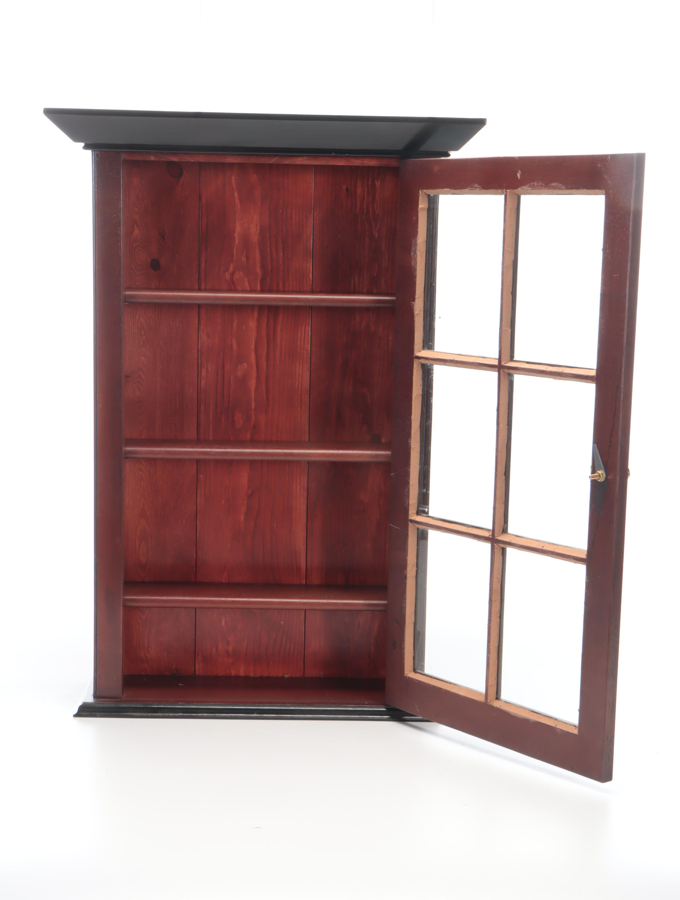 American Primitive Style Hardwood Table-Top Cabinet