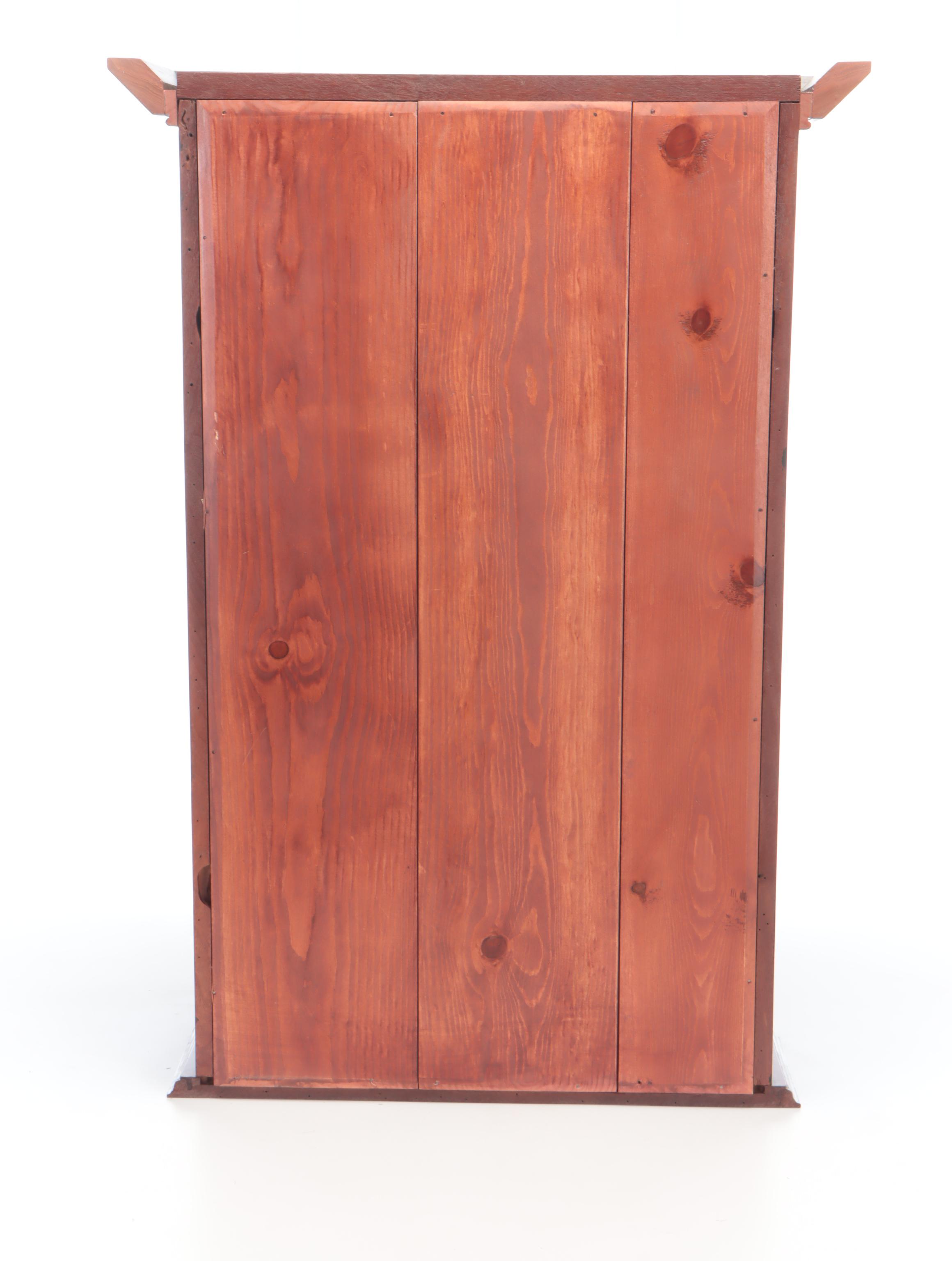 American Primitive Style Hardwood Table-Top Cabinet