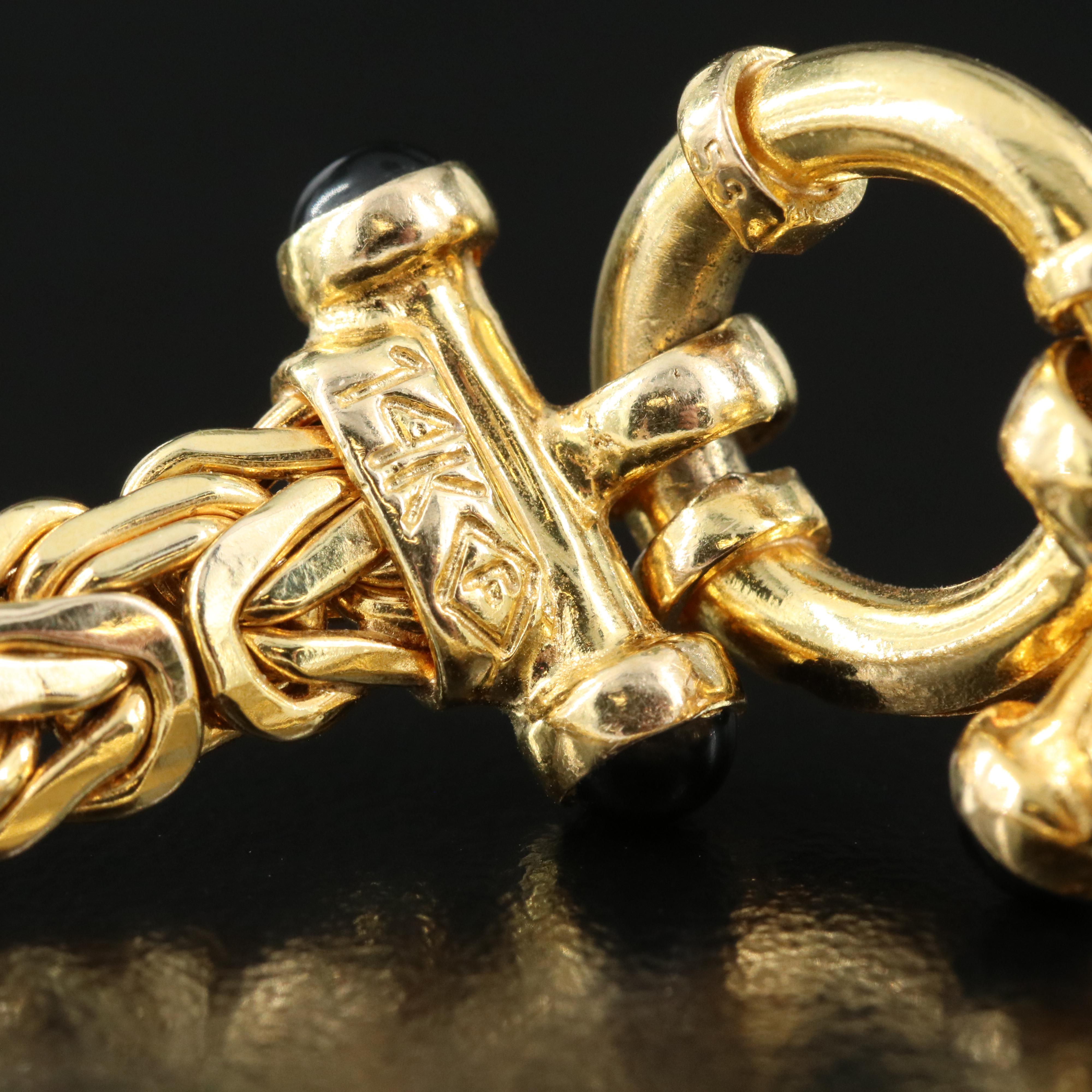 14K Byzantine Bracelet with Black Onyx Accent