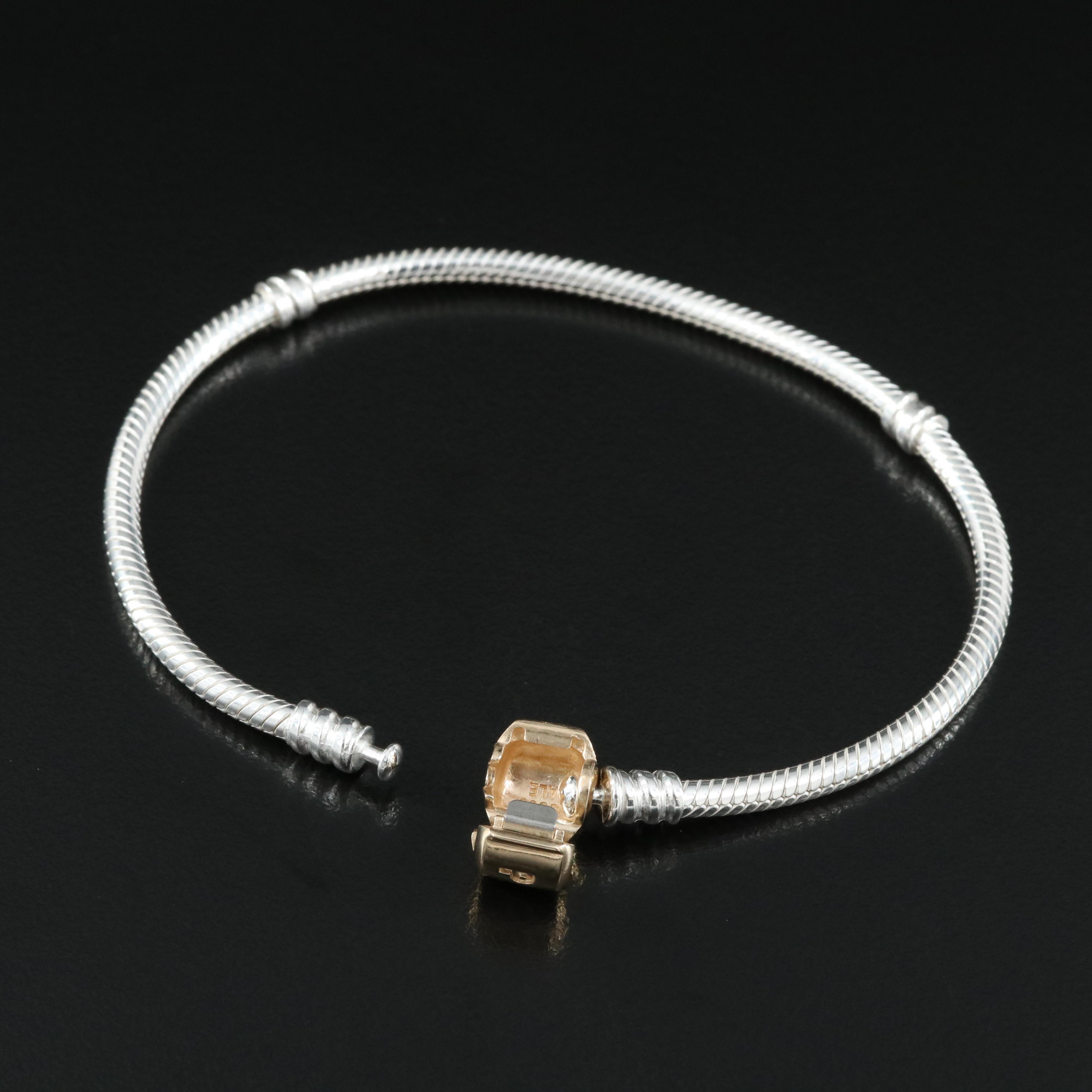 Pandora Sterling and 14K Bracelet
