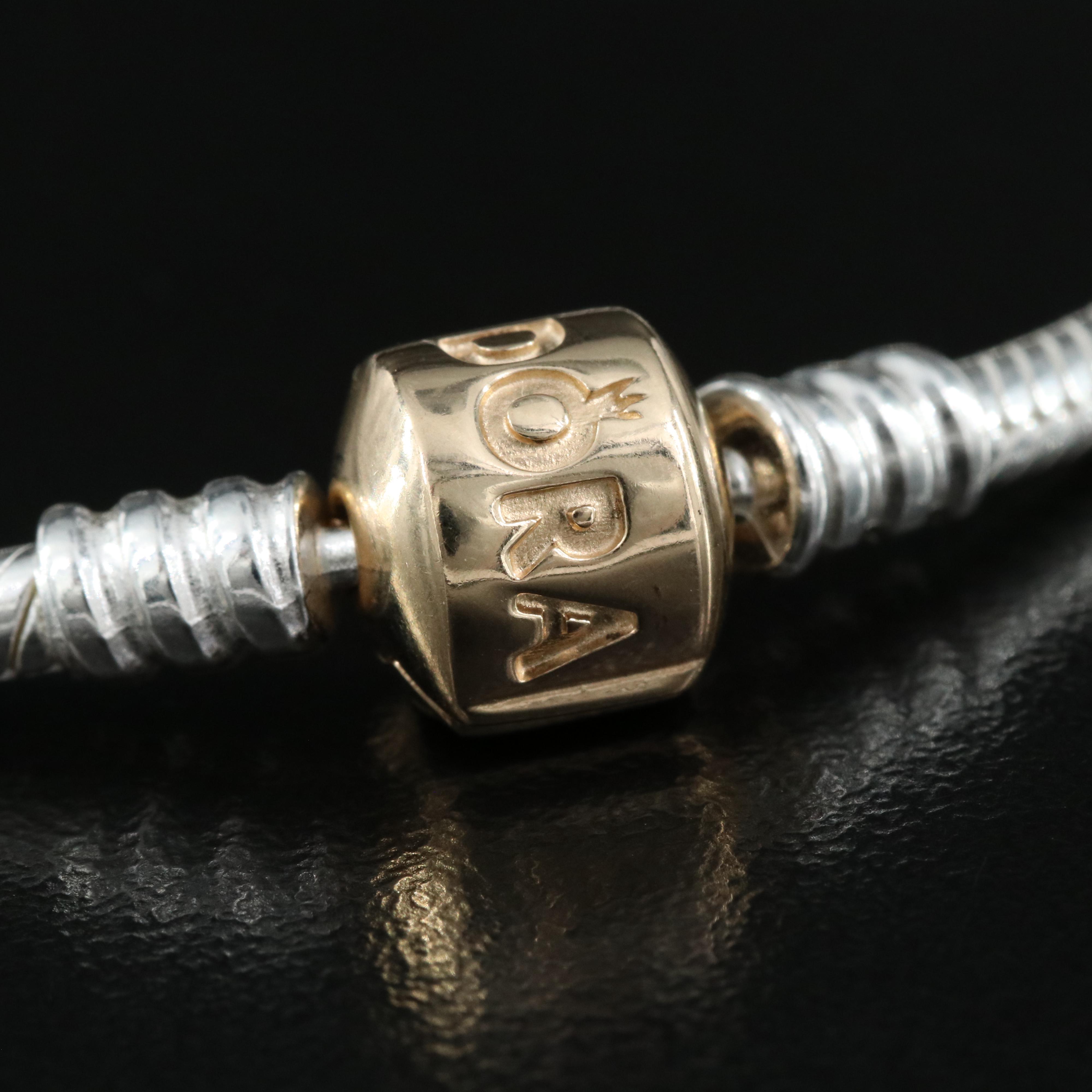 Pandora Sterling and 14K Bracelet
