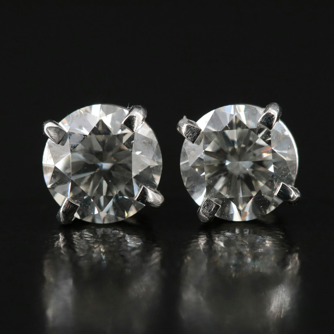 Platinum 2.01 CTW Diamond Stud Earrings with GIA eReports | EBTH