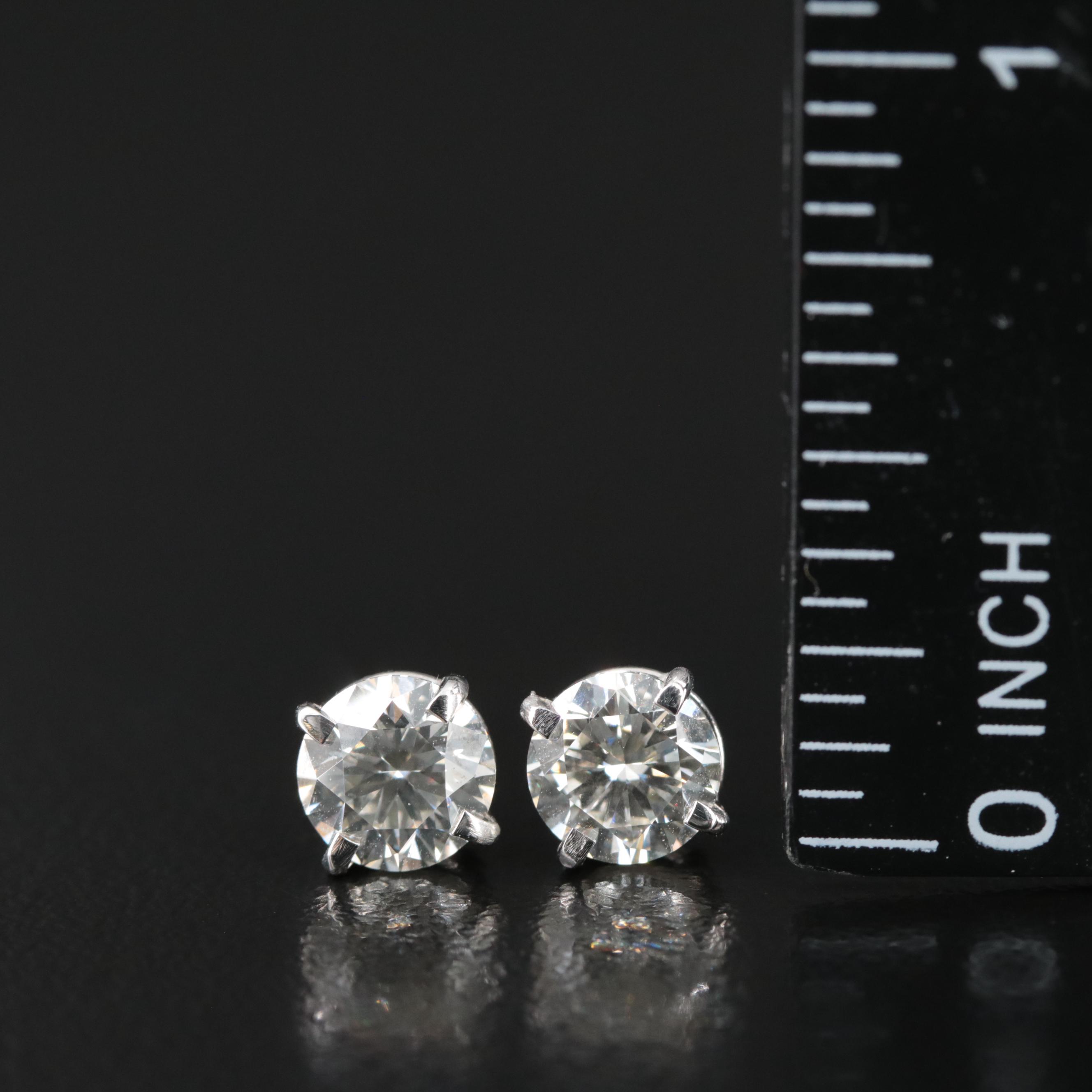 Platinum 2.01 CTW Diamond Stud Earrings with GIA eReports