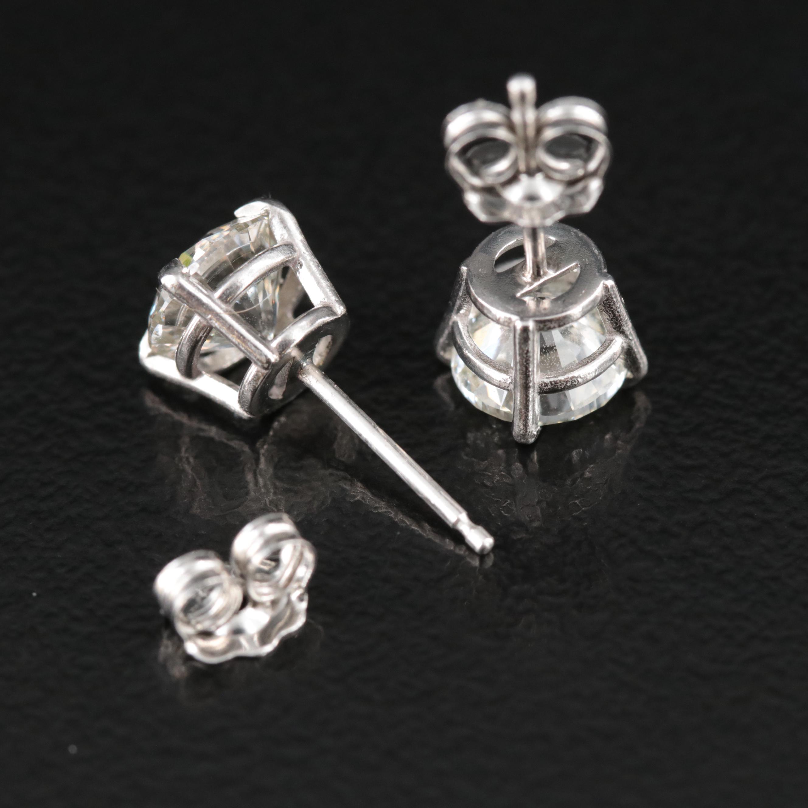 Platinum 2.01 CTW Diamond Stud Earrings with GIA eReports